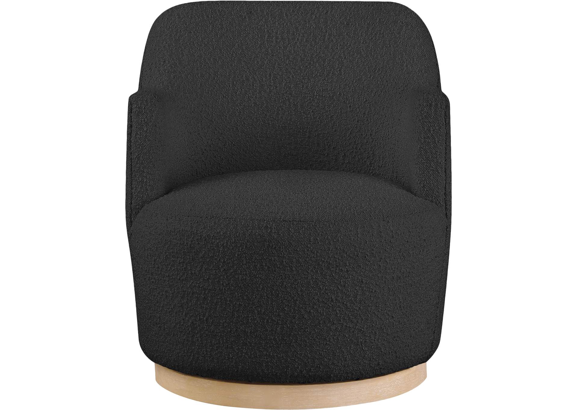 Clarita Black Boucle Fabric Swivel Accent Chair,Meridian Furniture