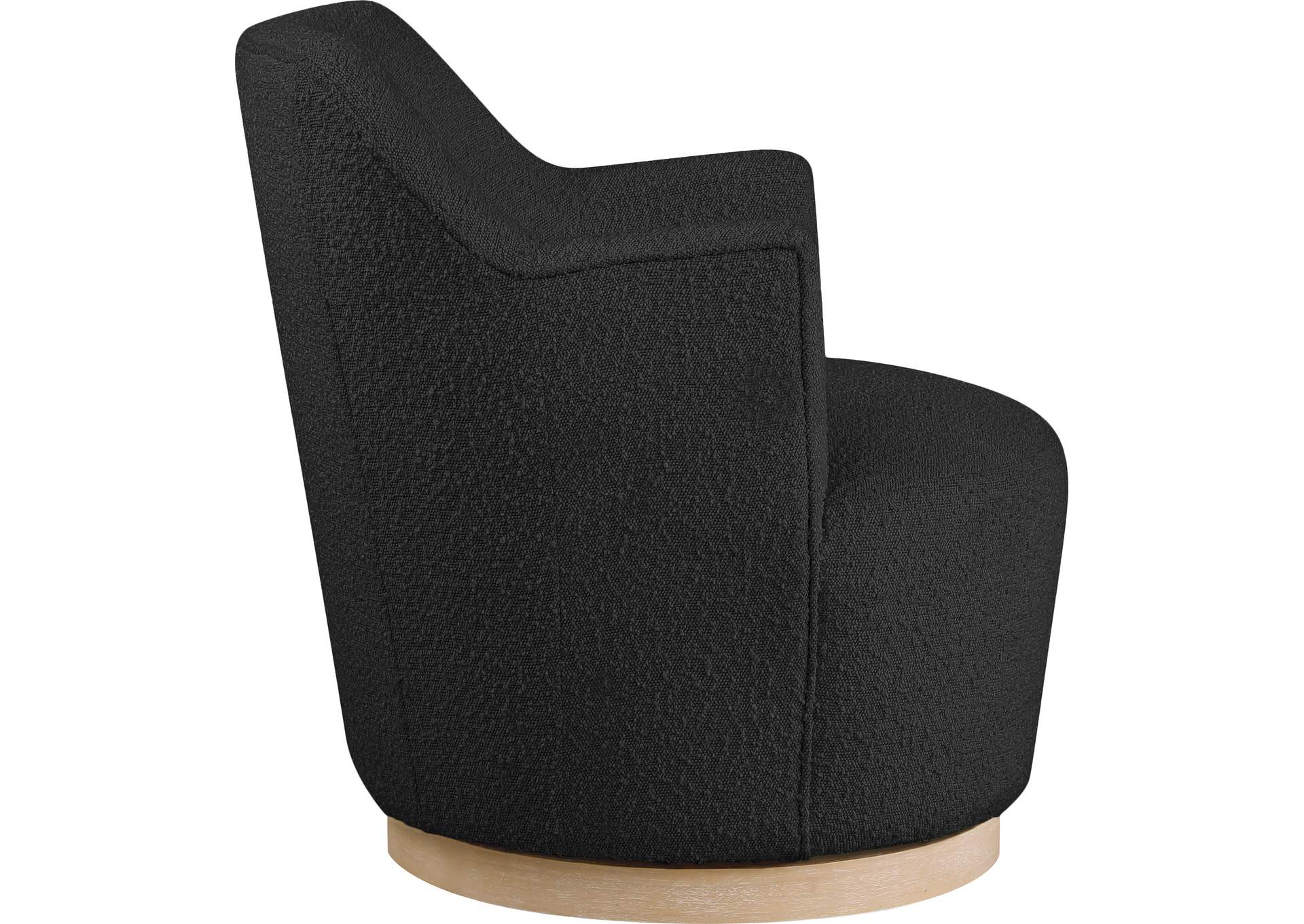 Clarita Black Boucle Fabric Swivel Accent Chair,Meridian Furniture