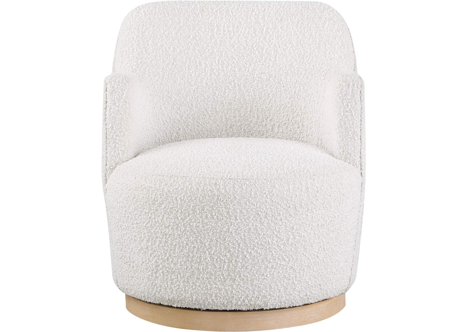 Clarita Cream Boucle Fabric Swivel Accent Chair,Meridian Furniture