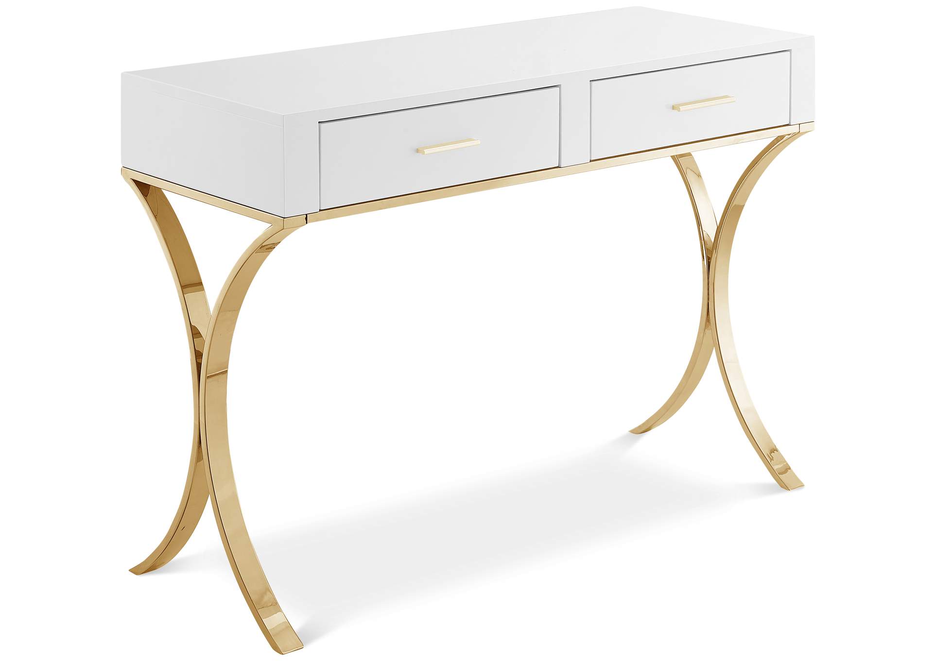 Monroe Gold Vanity / Desk / Console,Meridian Furniture