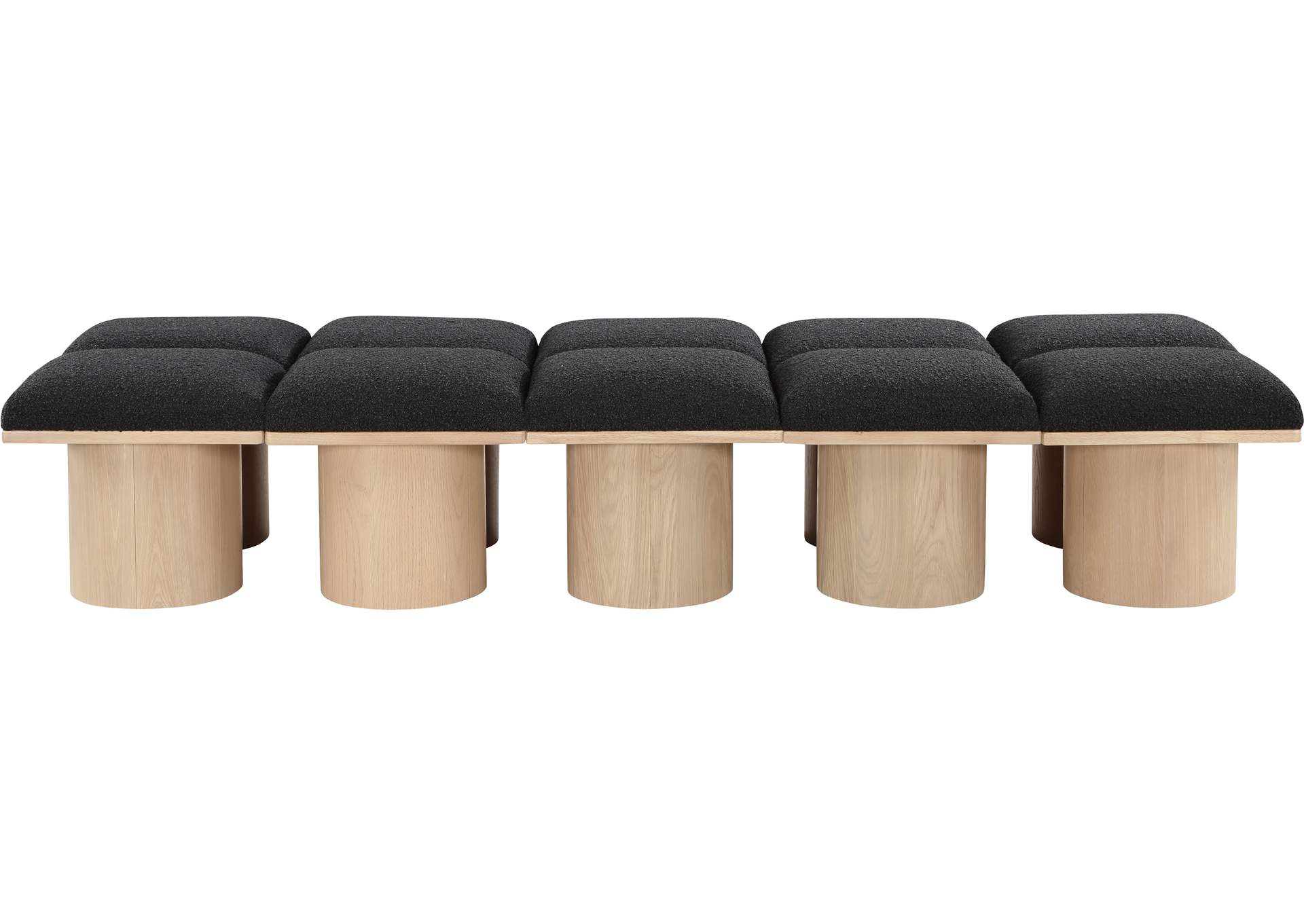 Pavilion Black Boucle Fabric Bench,Meridian Furniture