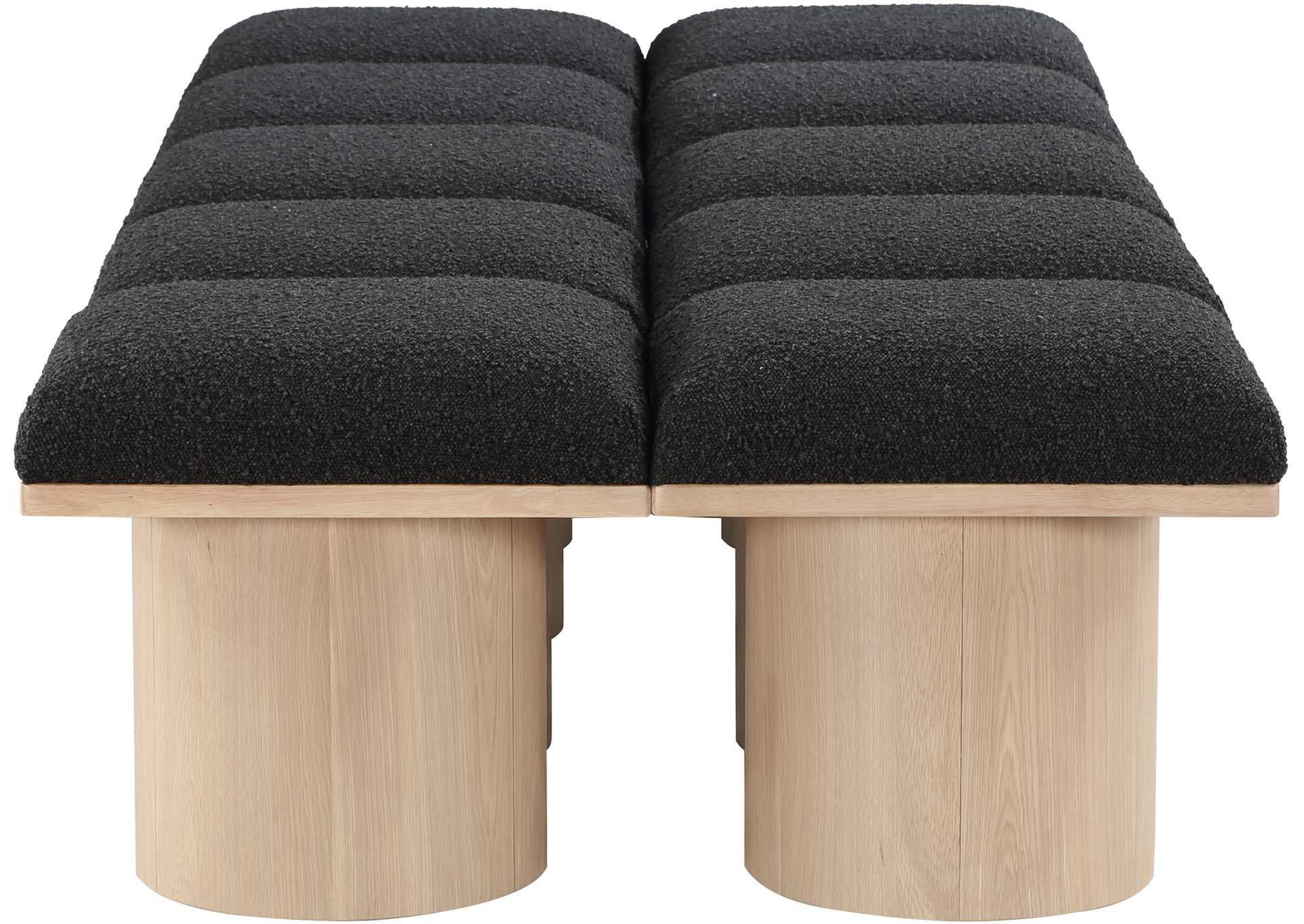 Pavilion Black Boucle Fabric Bench,Meridian Furniture