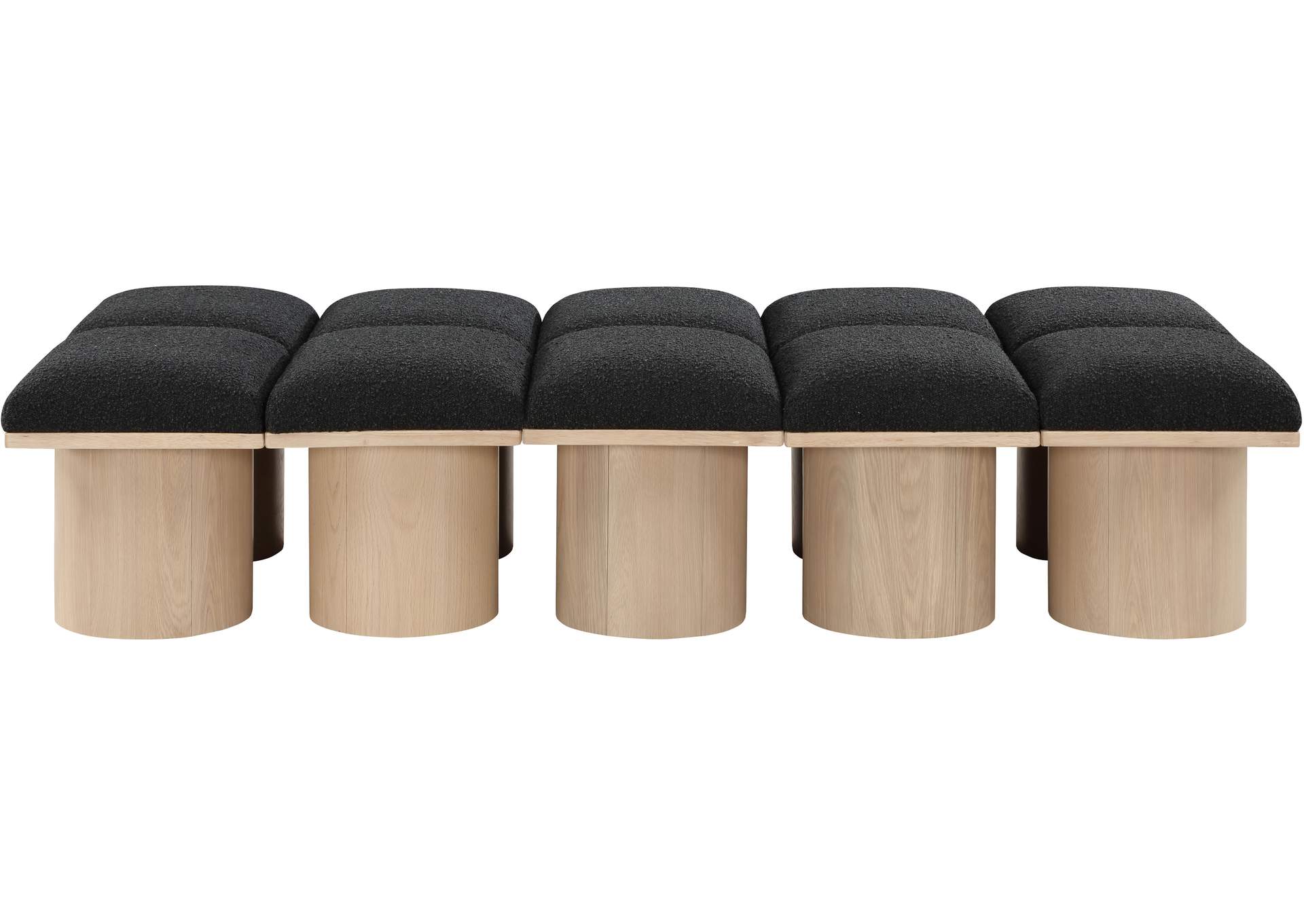 Pavilion Black Boucle Fabric Bench,Meridian Furniture