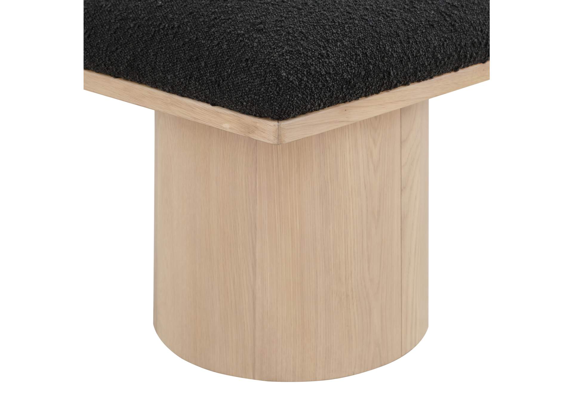 Pavilion Black Boucle Fabric Bench,Meridian Furniture