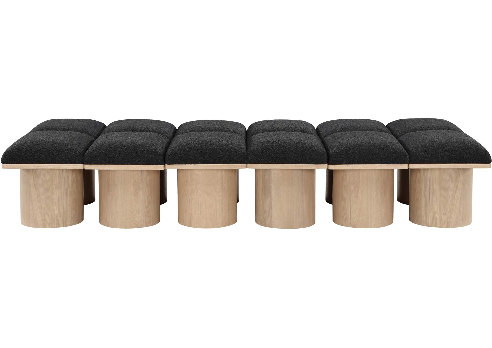 Pavilion Black Boucle Fabric Bench,Meridian Furniture