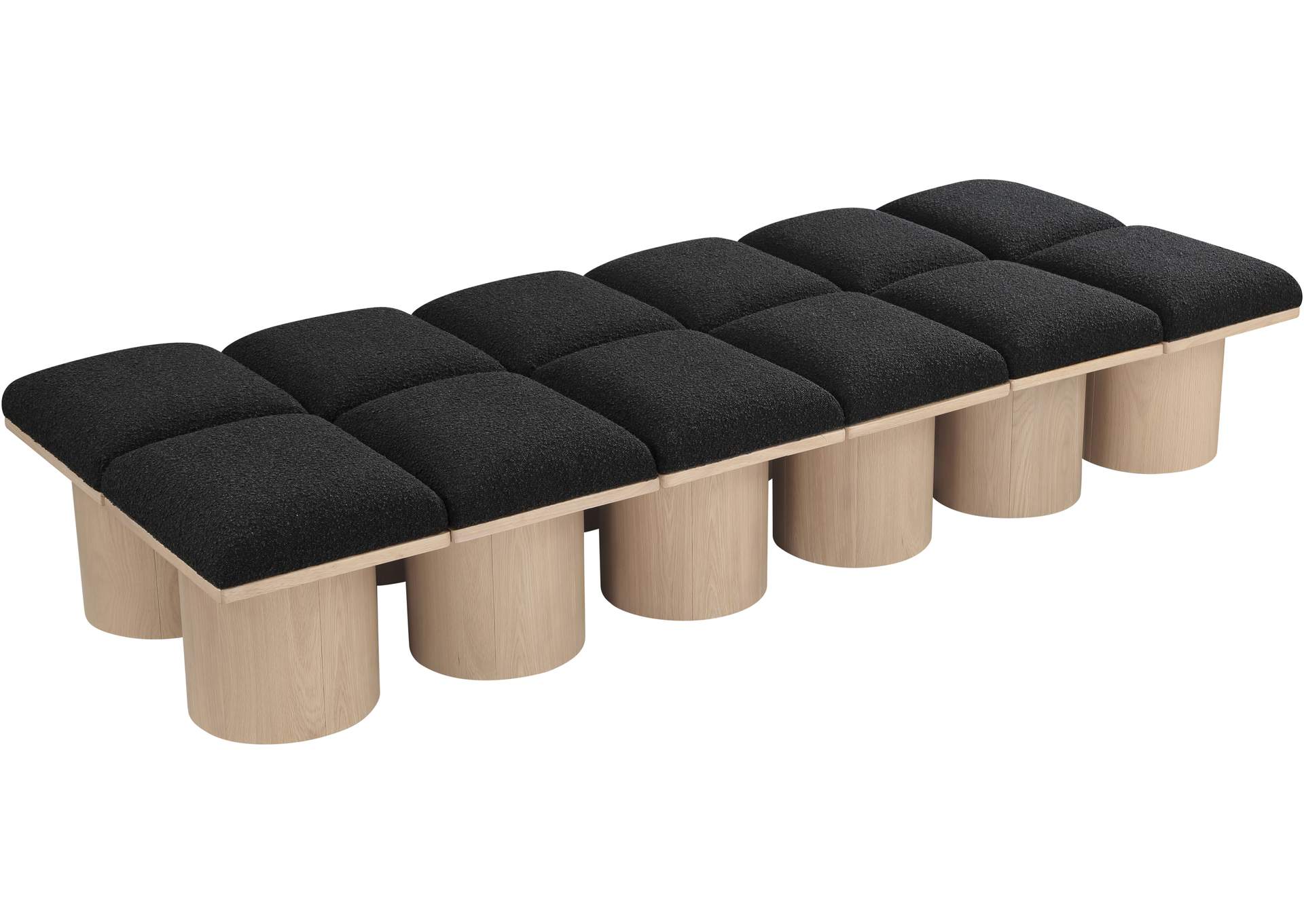 Pavilion Black Boucle Fabric Bench,Meridian Furniture