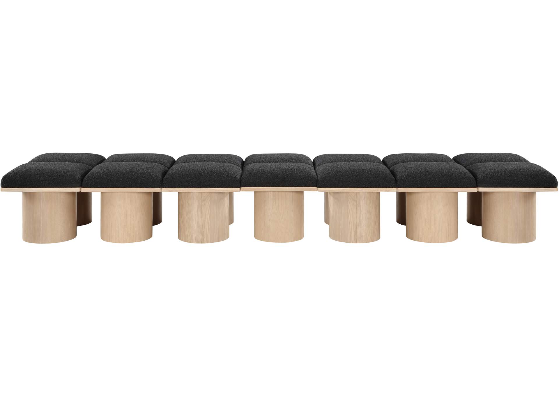 Pavilion Black Boucle Fabric Bench,Meridian Furniture