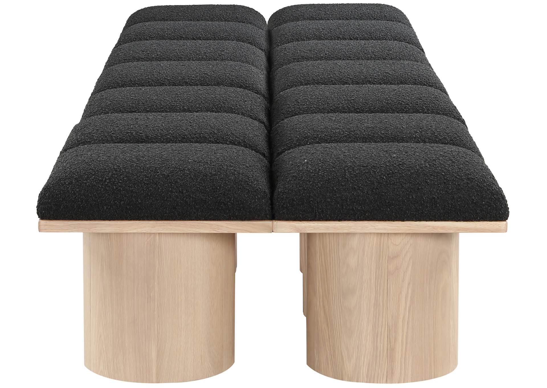 Pavilion Black Boucle Fabric Bench,Meridian Furniture