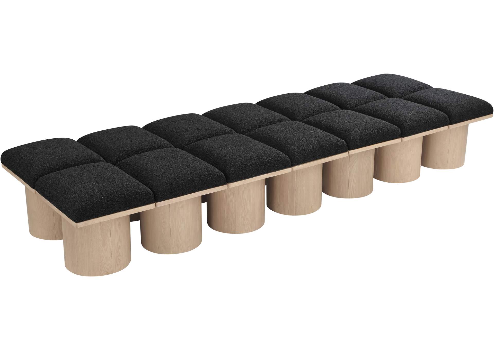 Pavilion Black Boucle Fabric Bench,Meridian Furniture