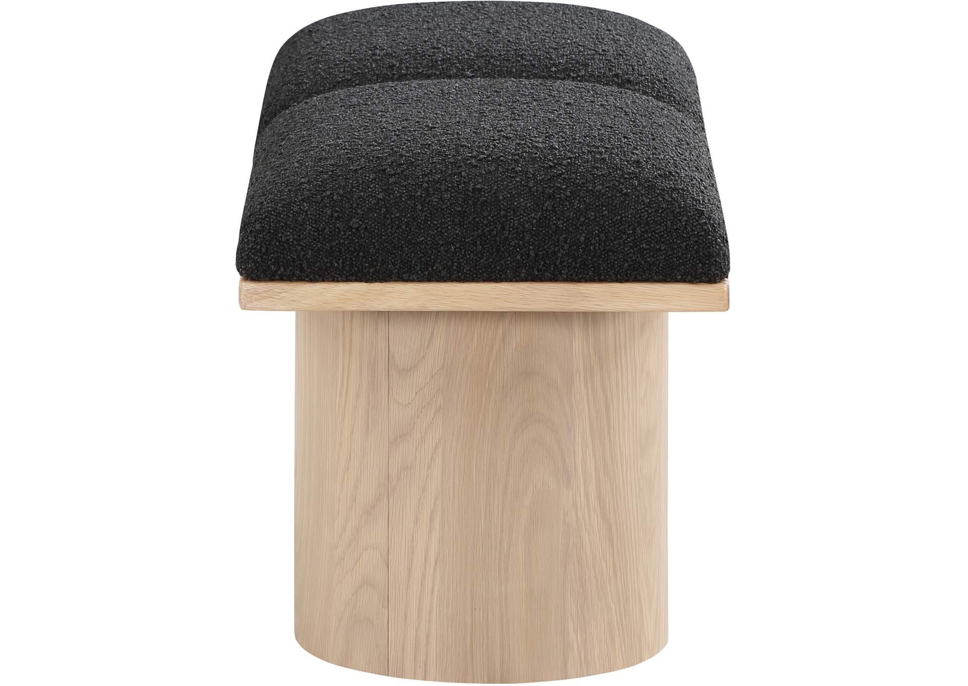 Pavilion Black Boucle Fabric Bench,Meridian Furniture