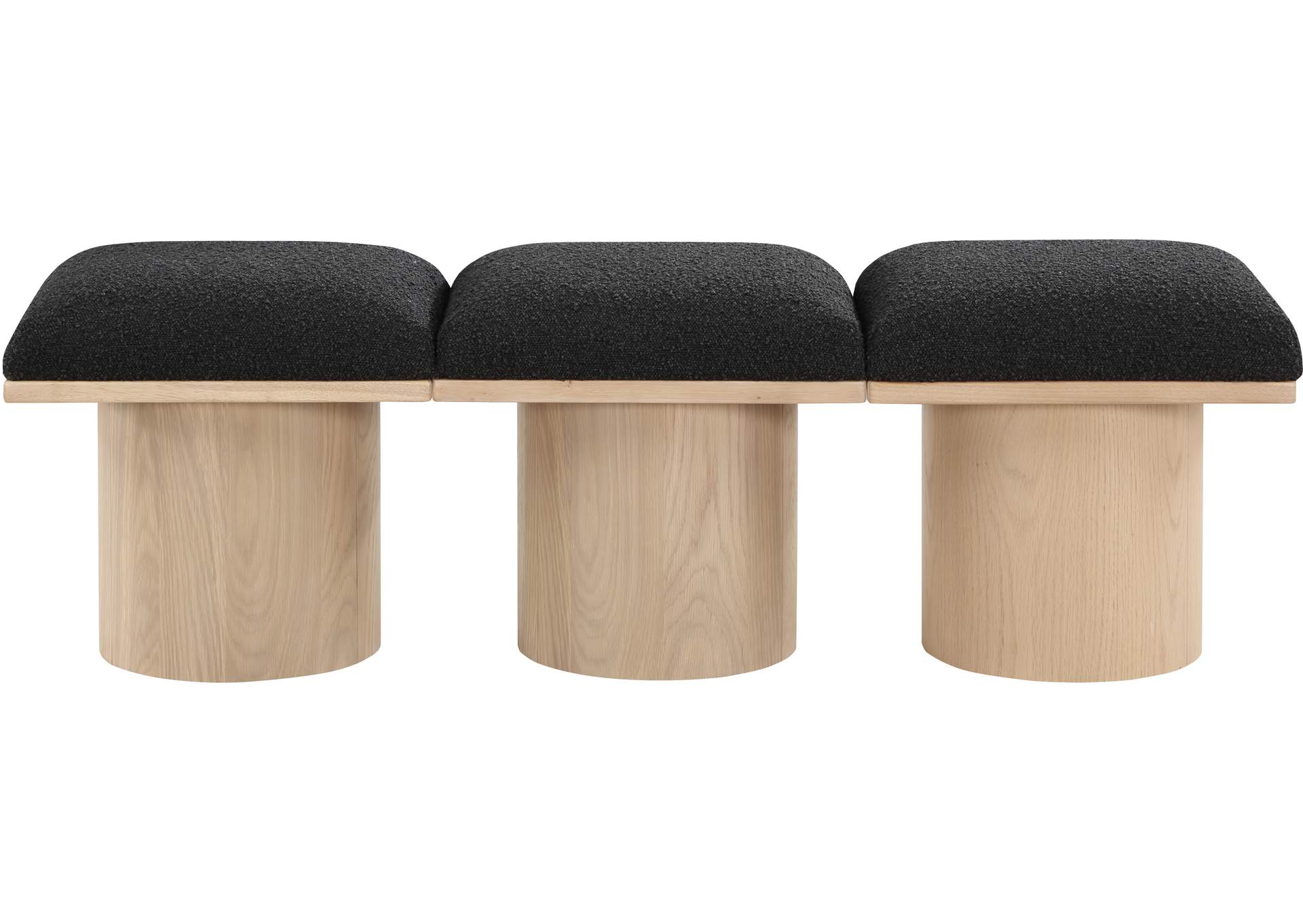 Pavilion Black Boucle Fabric Bench,Meridian Furniture