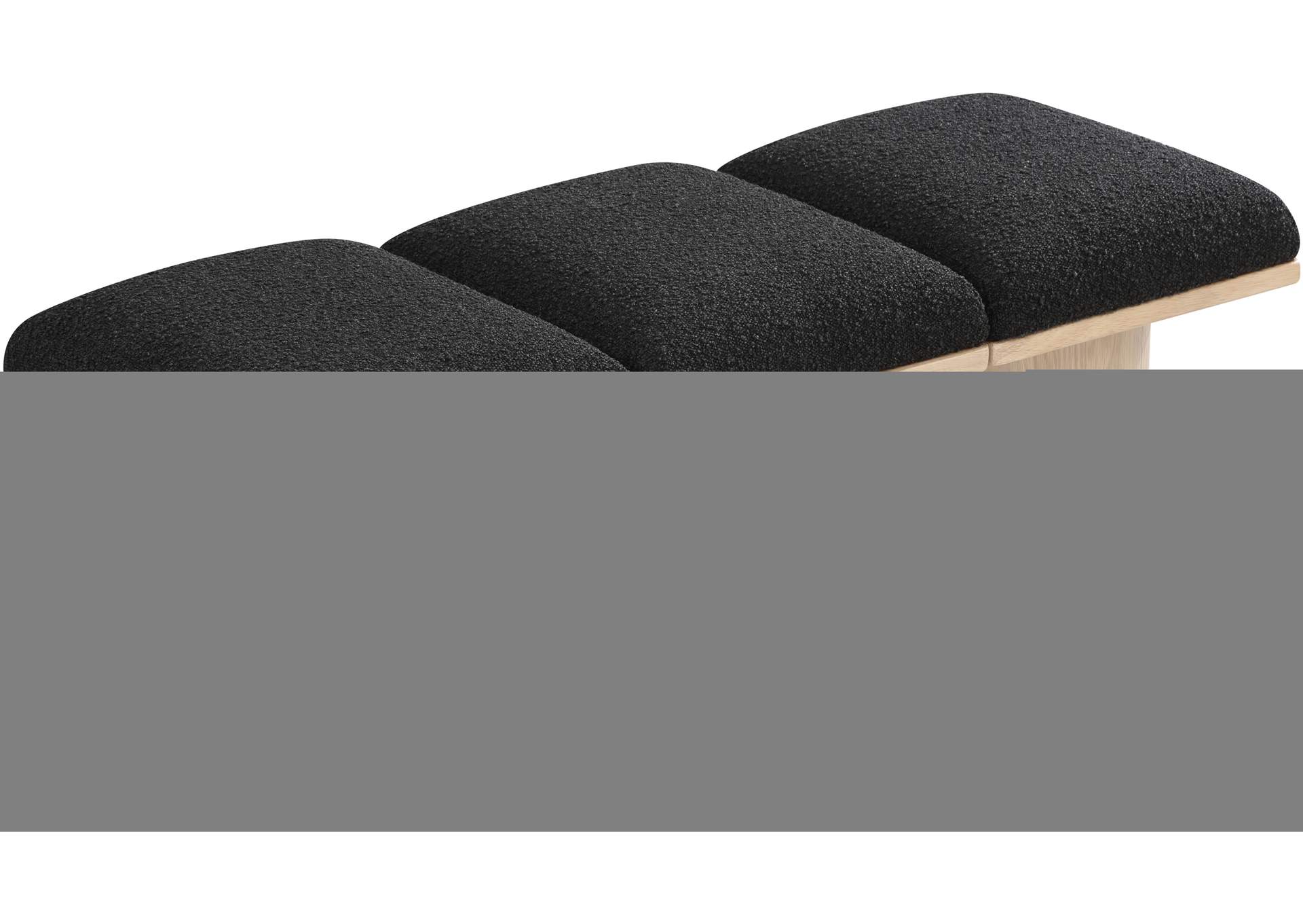 Pavilion Black Boucle Fabric Bench,Meridian Furniture