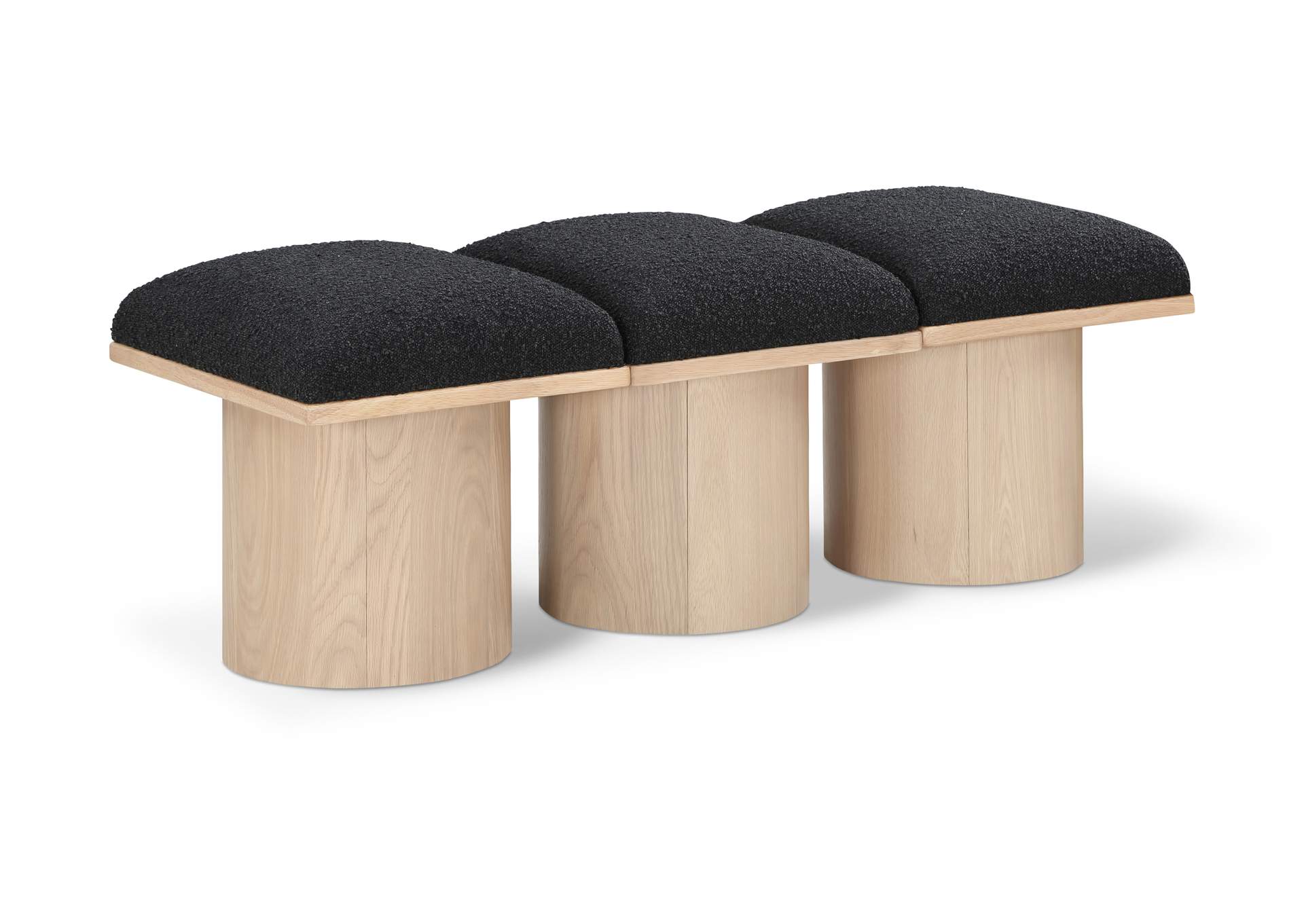 Pavilion Black Boucle Fabric Bench,Meridian Furniture