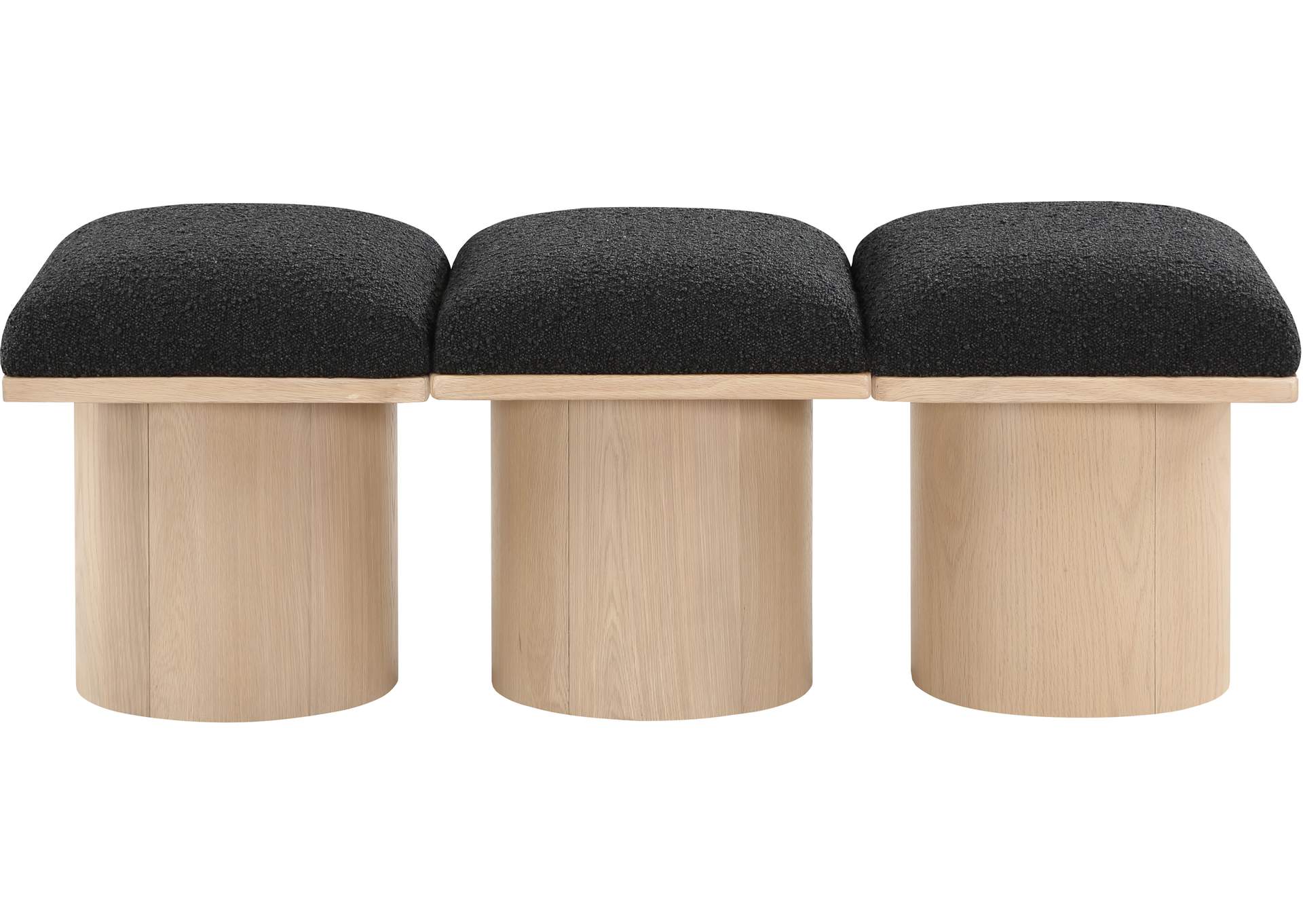 Pavilion Black Boucle Fabric Bench,Meridian Furniture