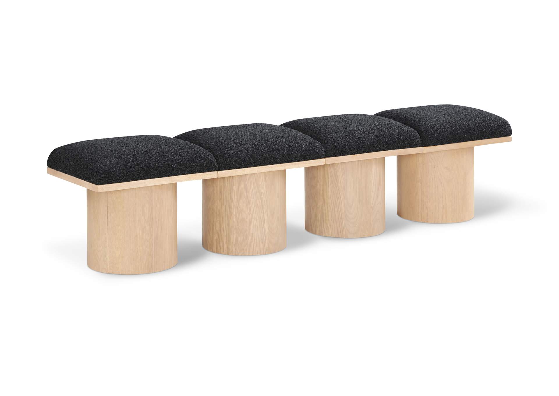 Pavilion Black Boucle Fabric Bench,Meridian Furniture