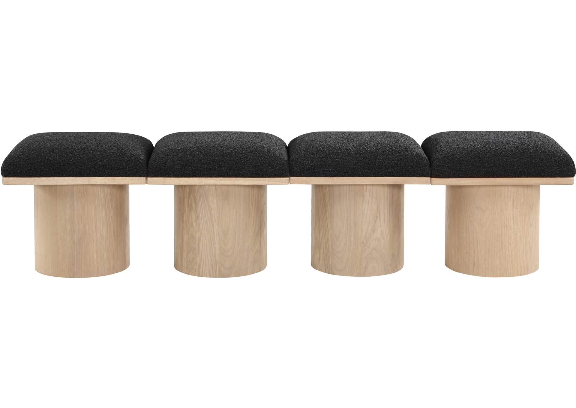 Pavilion Black Boucle Fabric Bench,Meridian Furniture