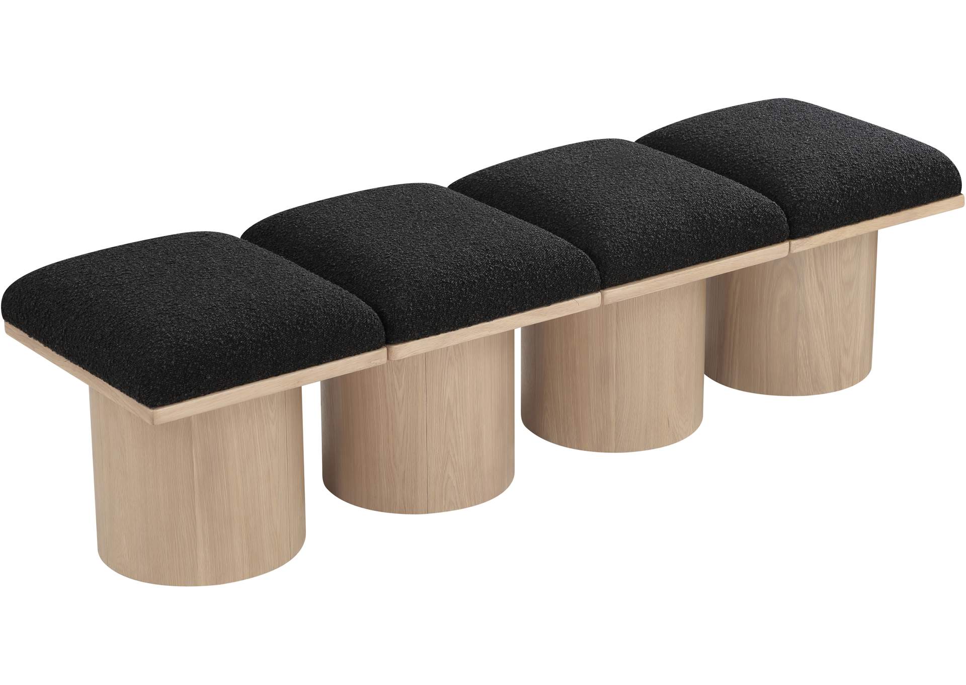 Pavilion Black Boucle Fabric Bench,Meridian Furniture