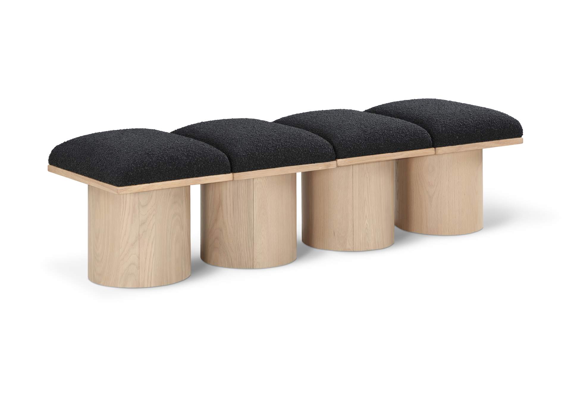 Pavilion Black Boucle Fabric Bench,Meridian Furniture