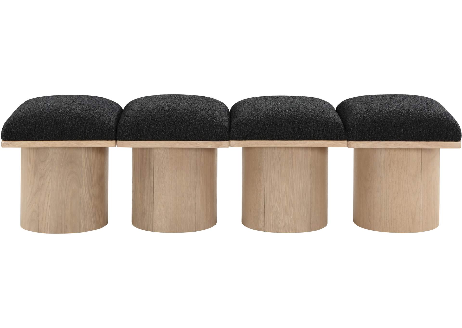 Pavilion Black Boucle Fabric Bench,Meridian Furniture