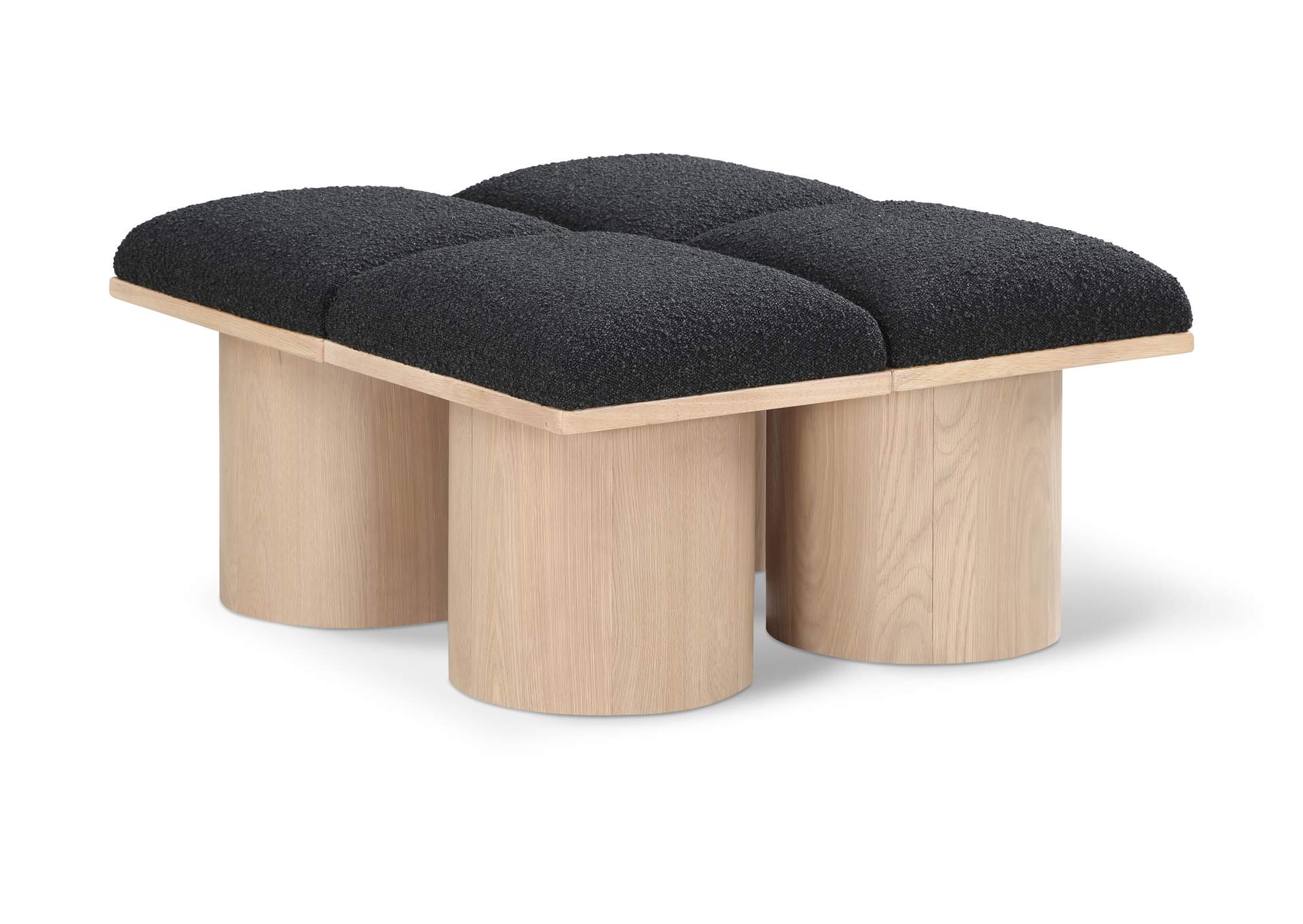 Pavilion Black Boucle Fabric Bench,Meridian Furniture