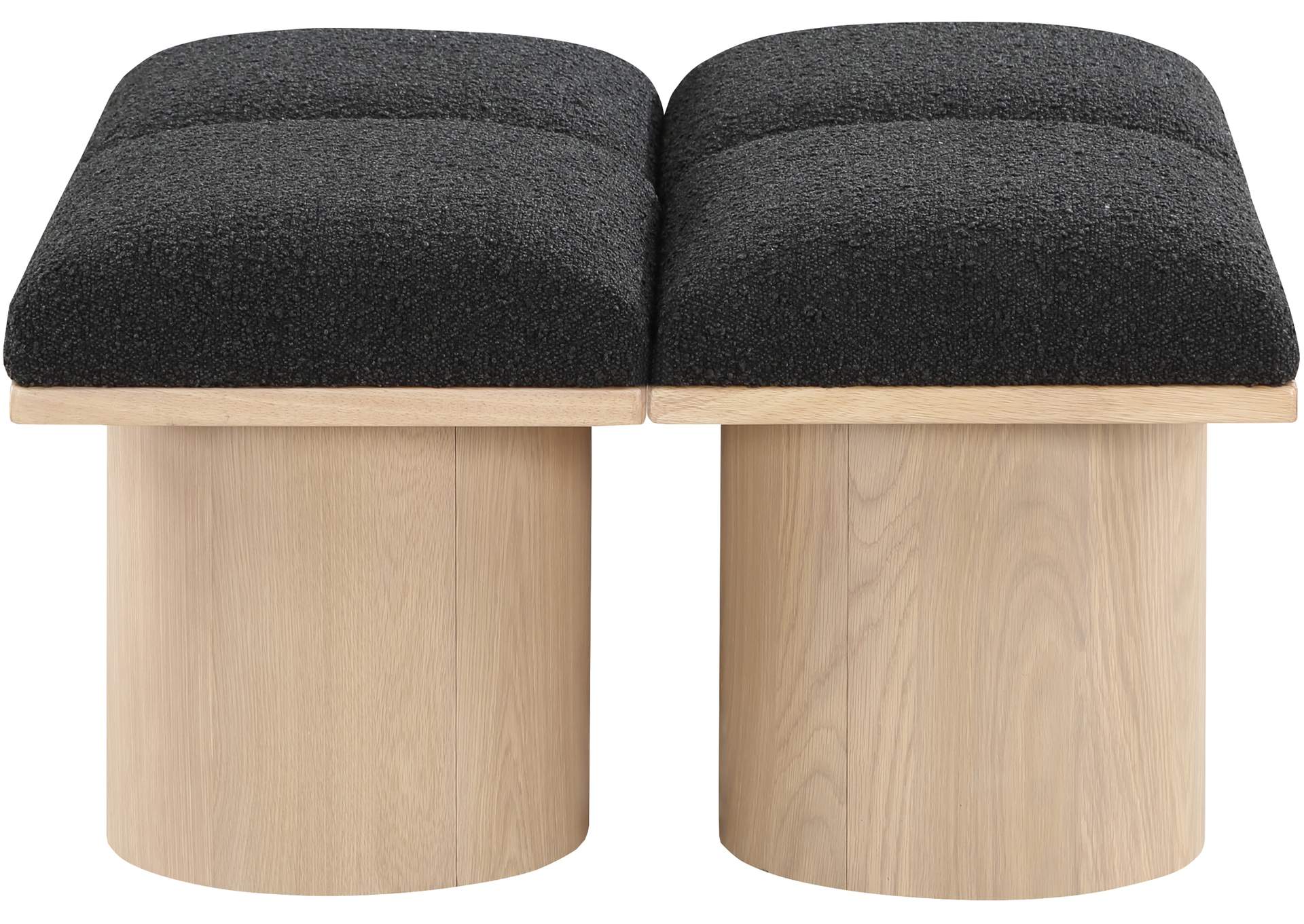 Pavilion Black Boucle Fabric Bench,Meridian Furniture