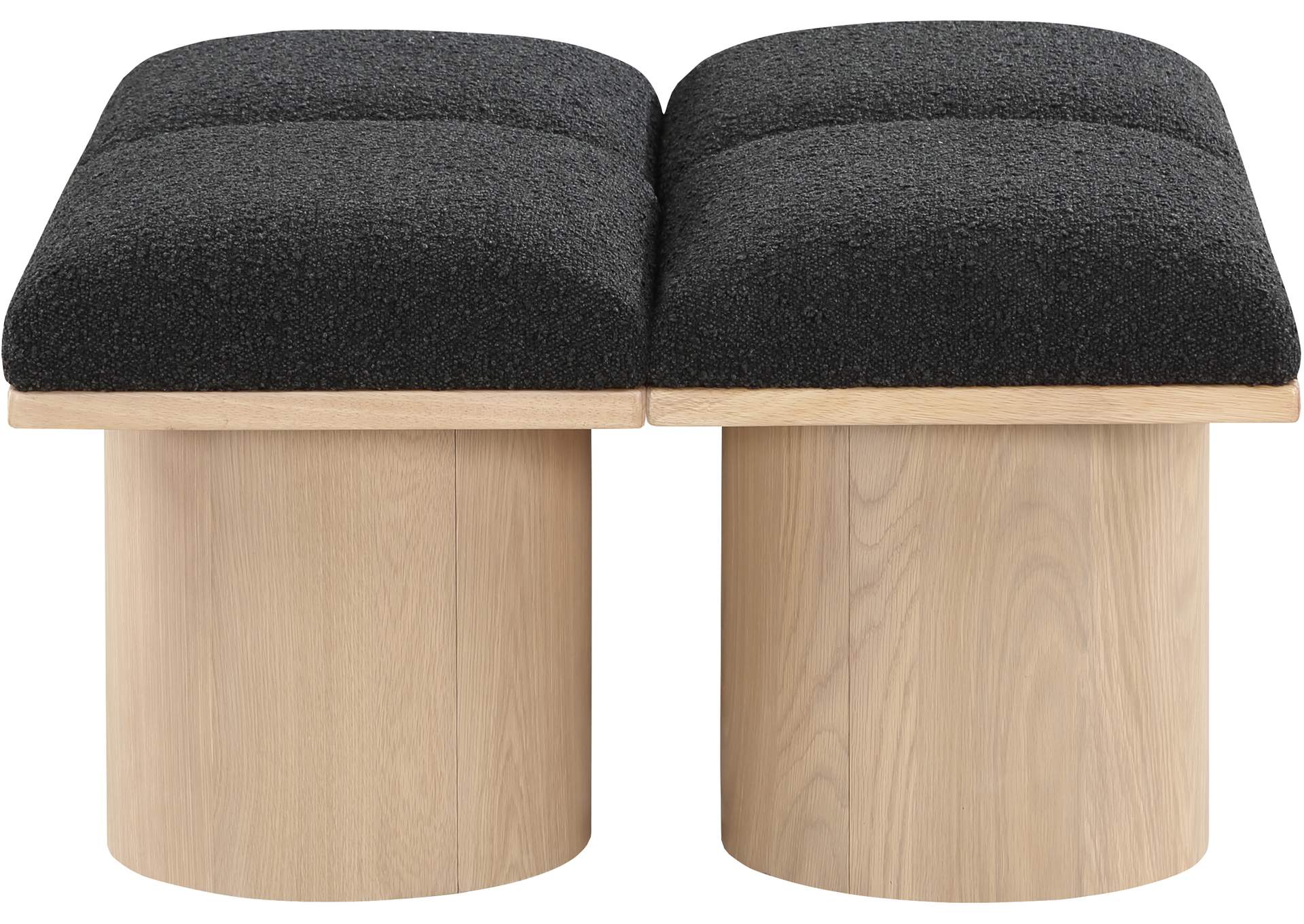 Pavilion Black Boucle Fabric Bench,Meridian Furniture