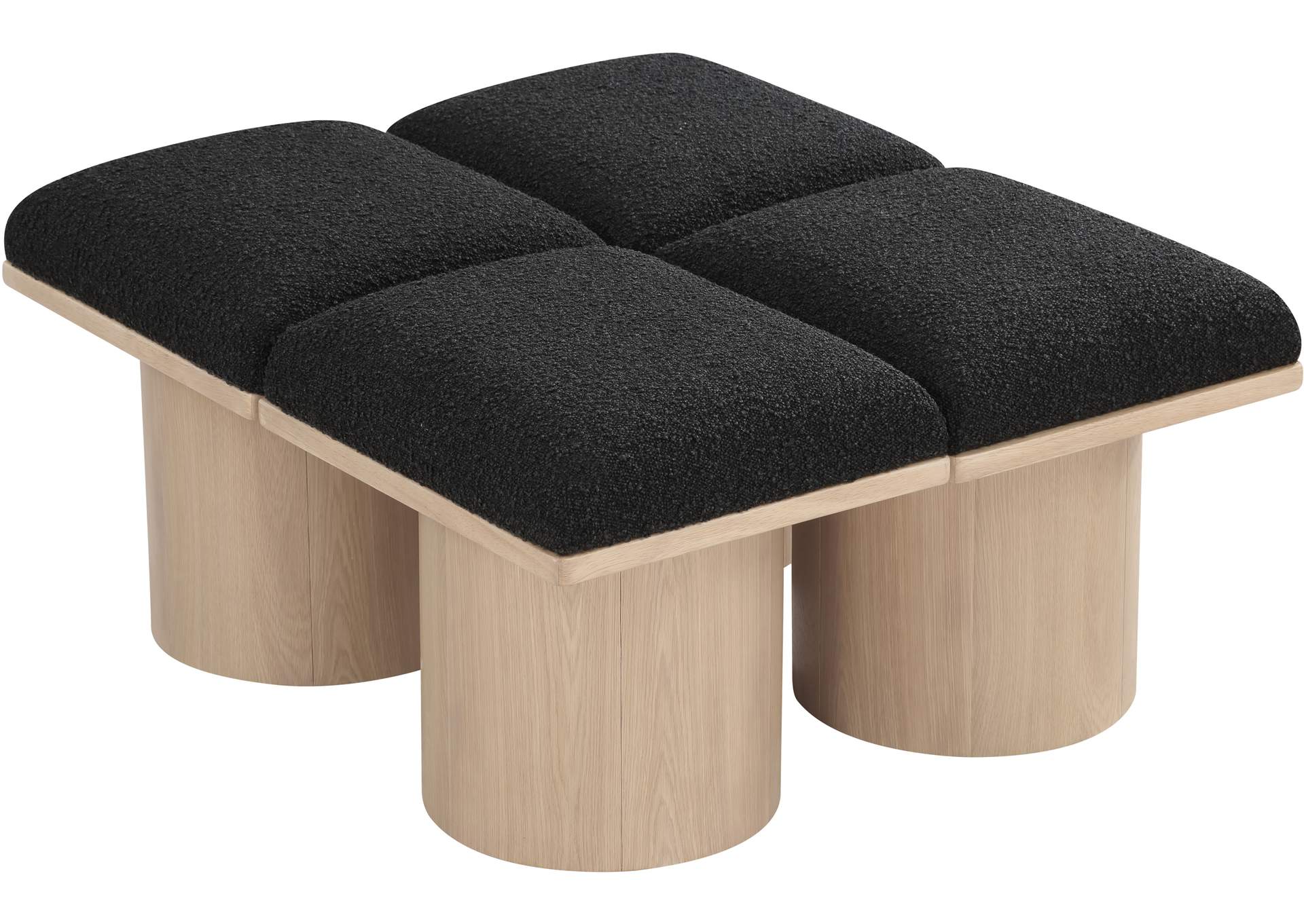 Pavilion Black Boucle Fabric Bench,Meridian Furniture