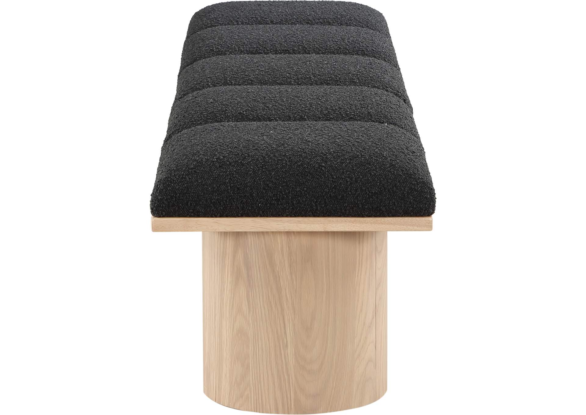 Pavilion Black Boucle Fabric Bench,Meridian Furniture