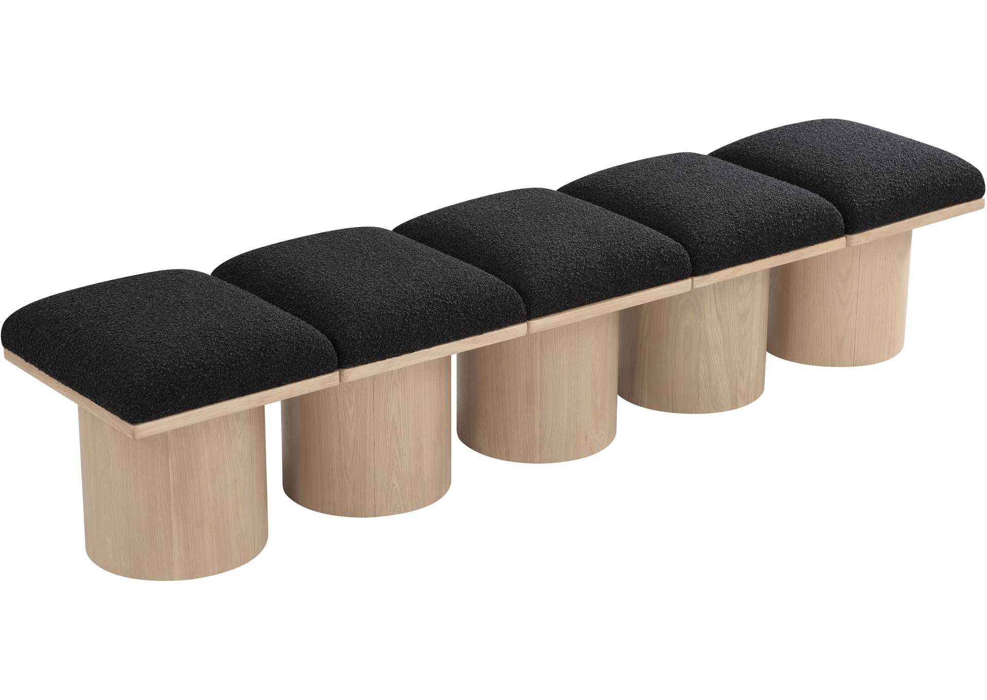 Pavilion Black Boucle Fabric Bench,Meridian Furniture