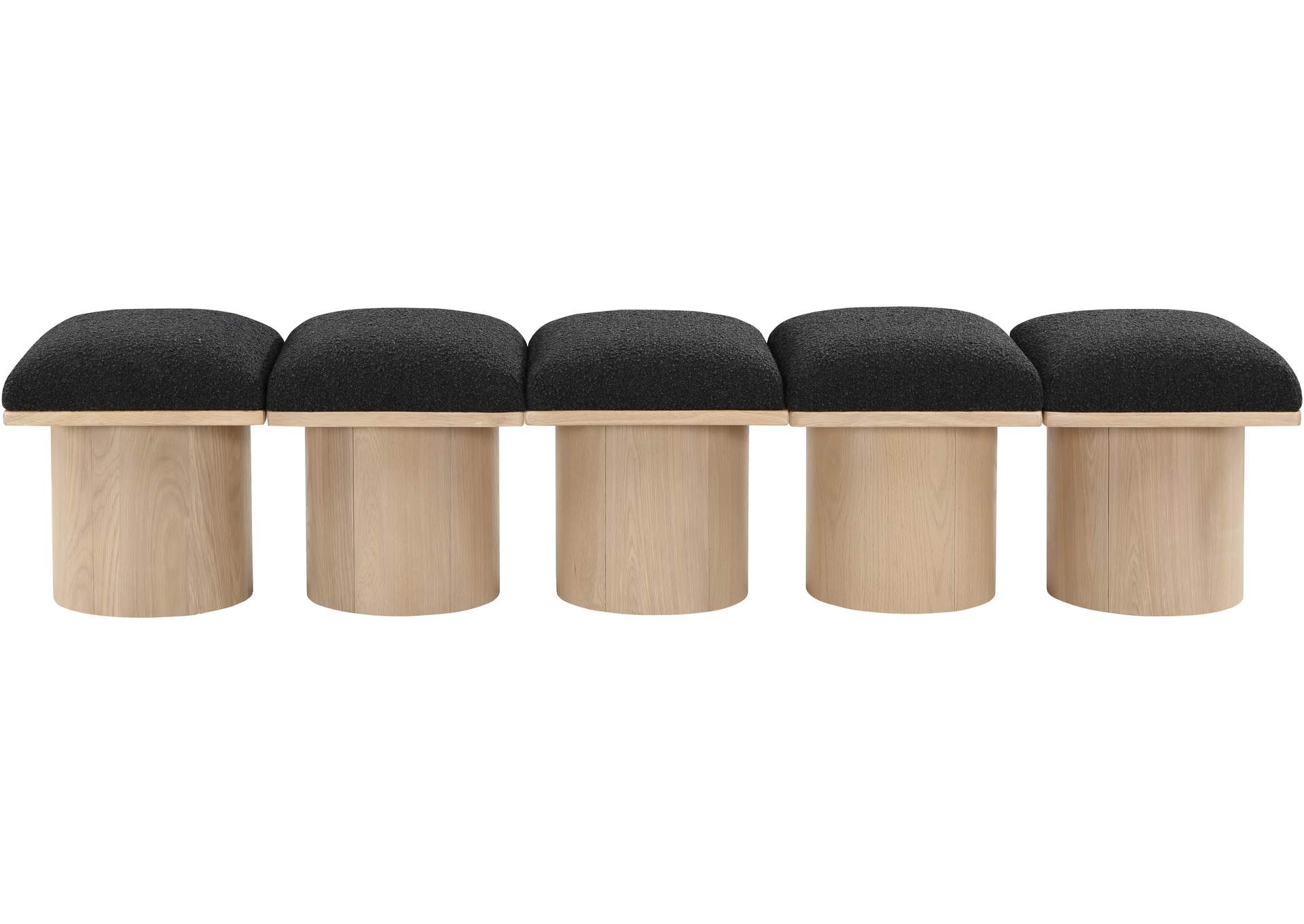 Pavilion Black Boucle Fabric Bench,Meridian Furniture