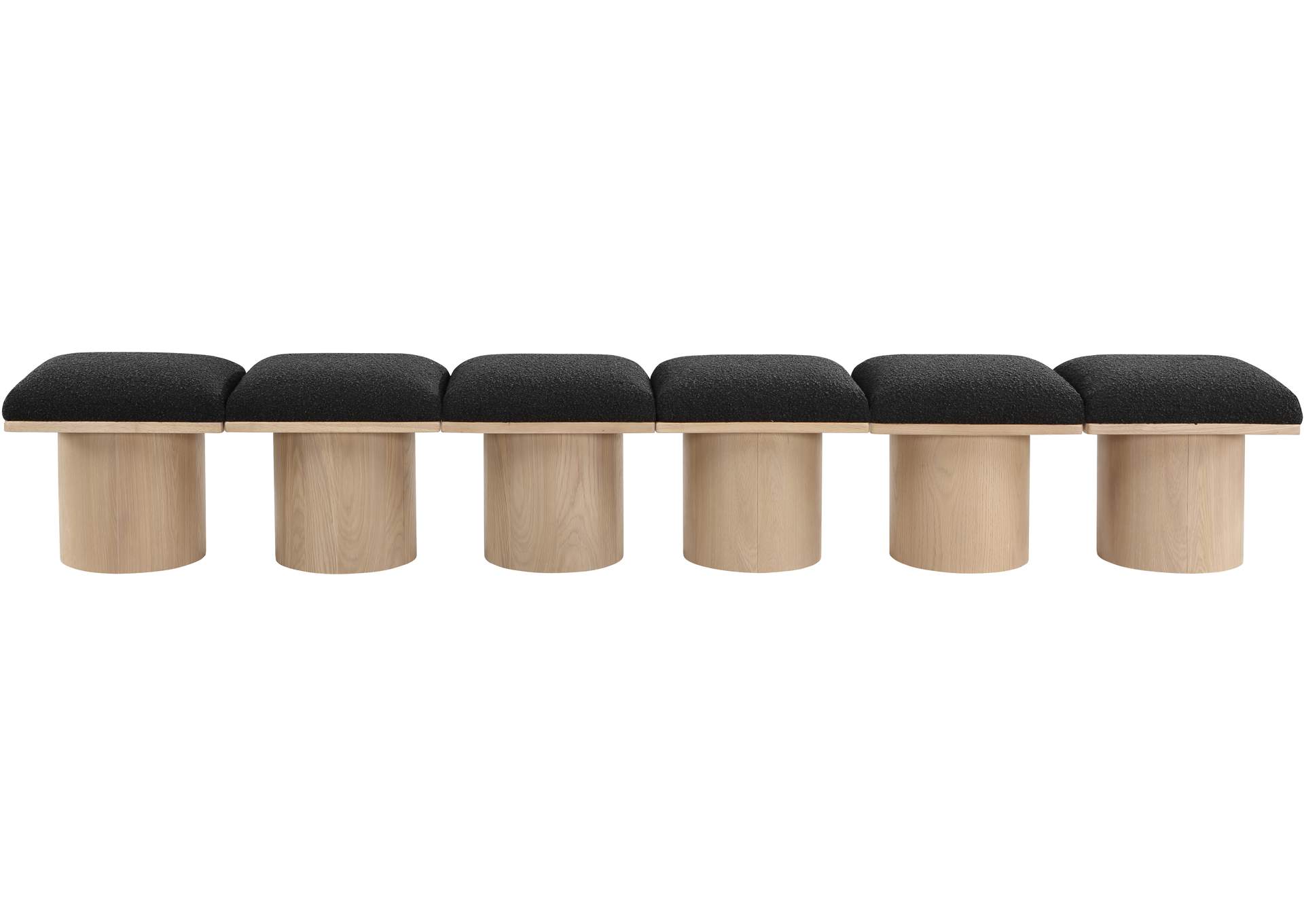 Pavilion Black Boucle Fabric Bench,Meridian Furniture