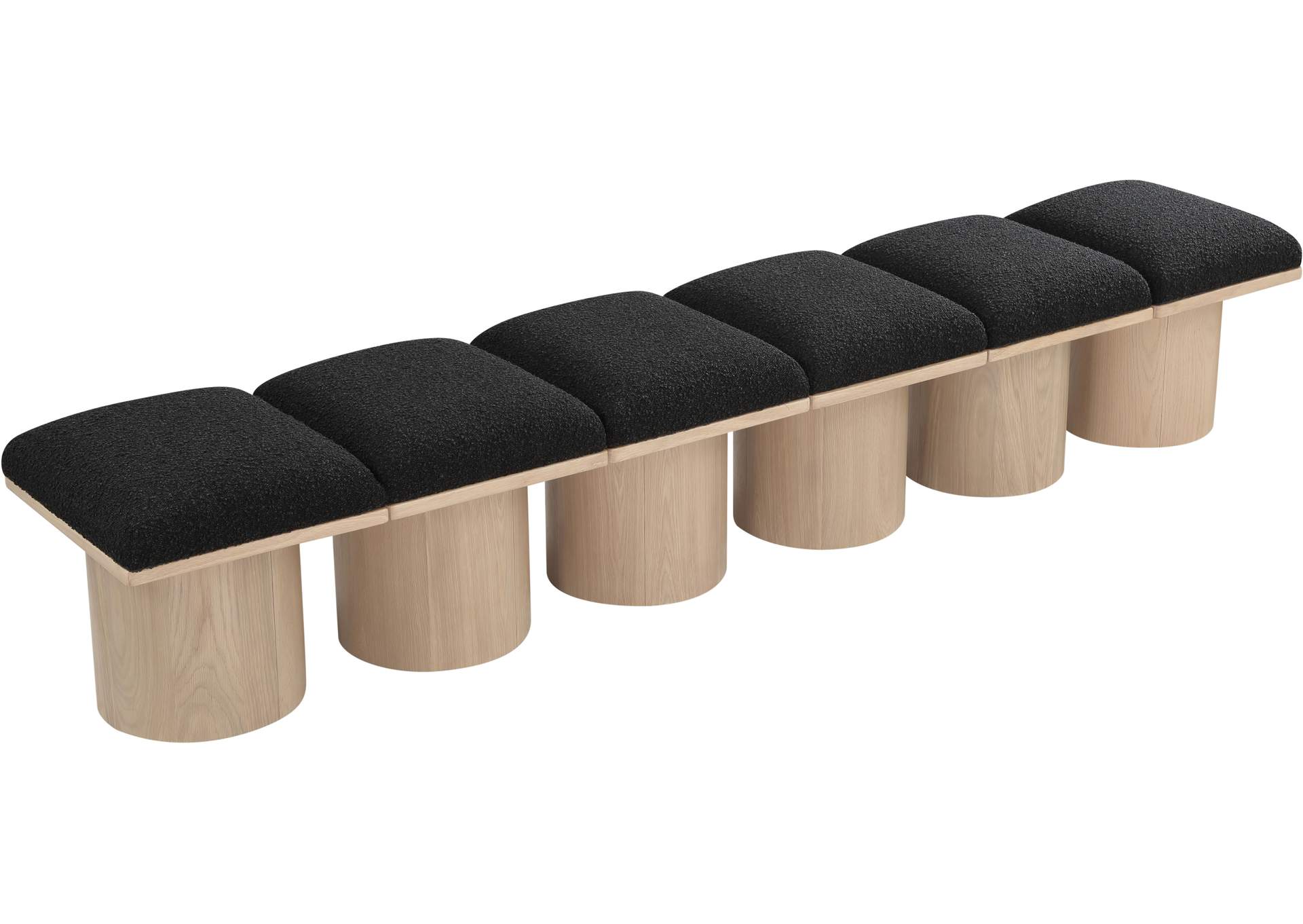 Pavilion Black Boucle Fabric Bench,Meridian Furniture