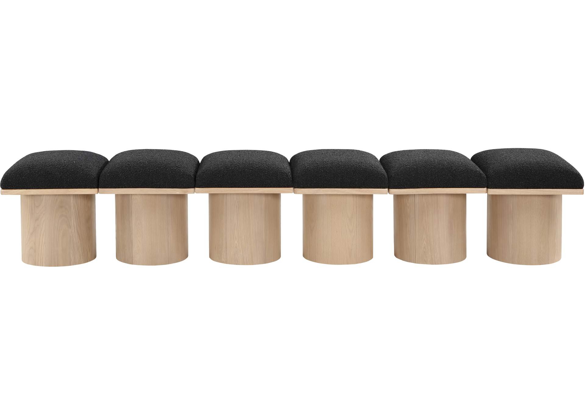 Pavilion Black Boucle Fabric Bench,Meridian Furniture