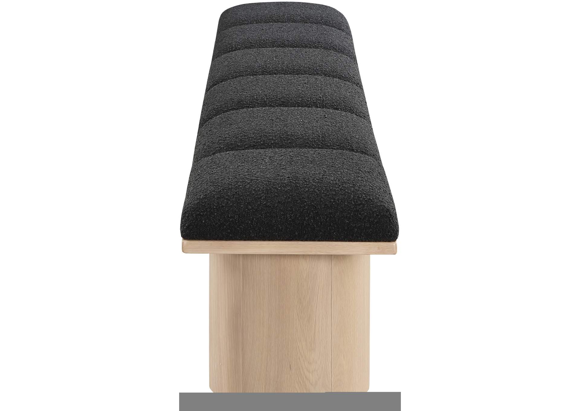 Pavilion Black Boucle Fabric Bench,Meridian Furniture
