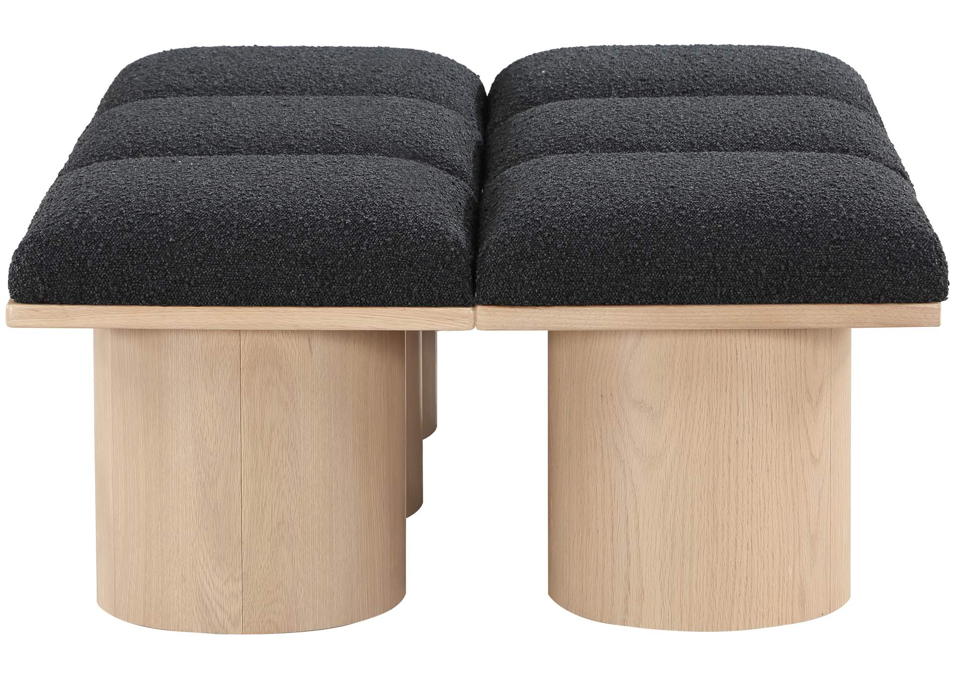 Pavilion Black Boucle Fabric Bench,Meridian Furniture