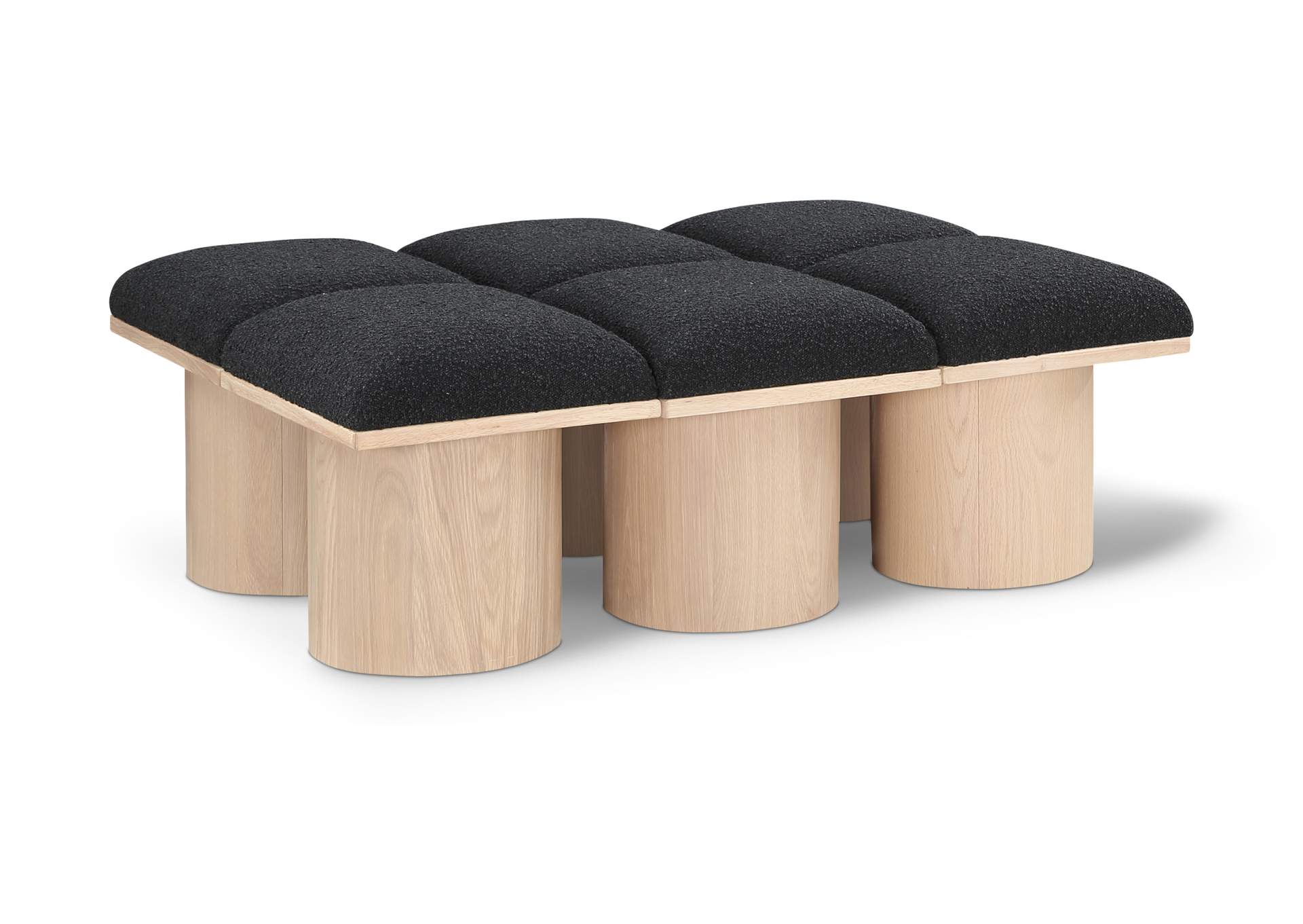 Pavilion Black Boucle Fabric Bench,Meridian Furniture