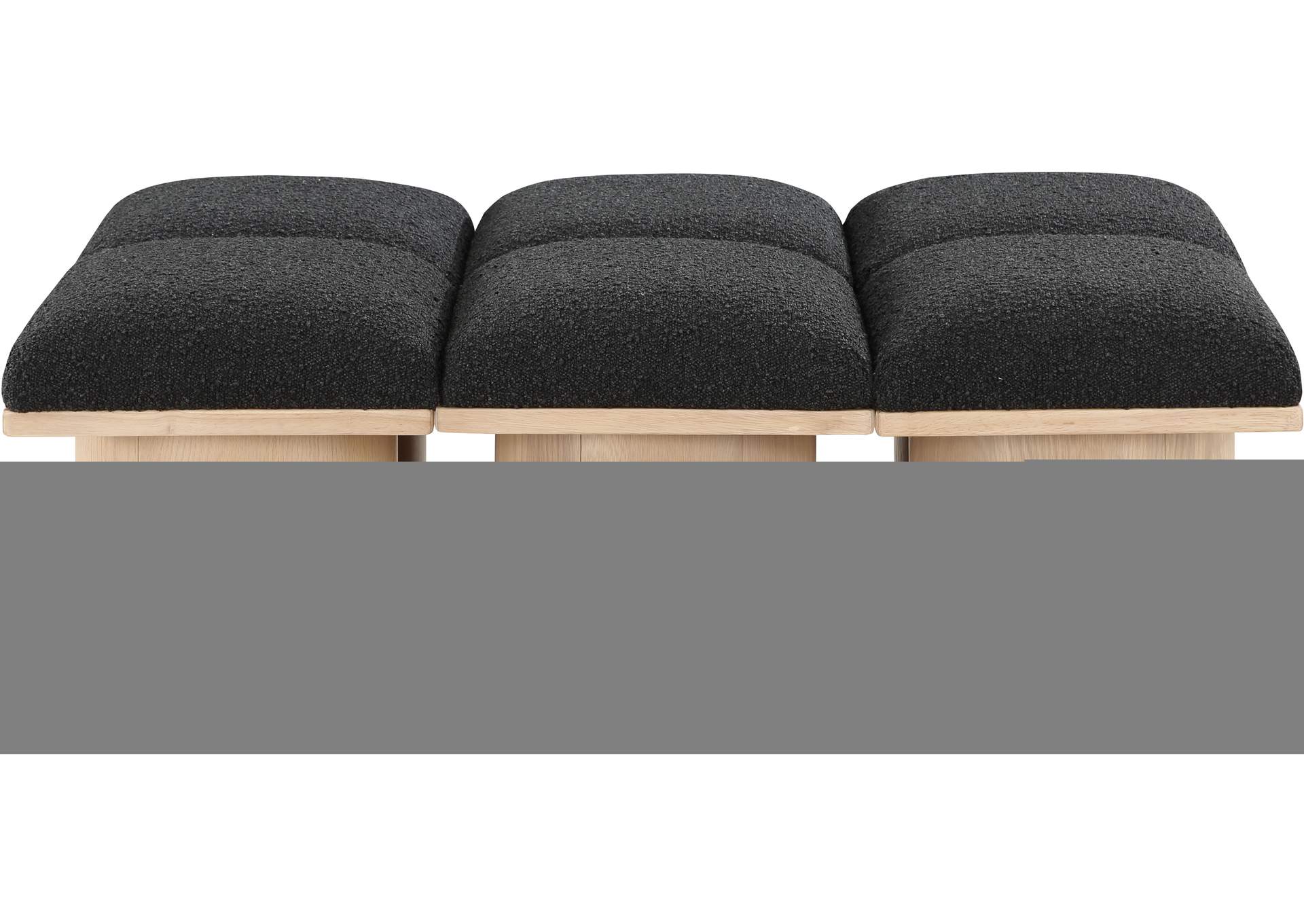 Pavilion Black Boucle Fabric Bench,Meridian Furniture