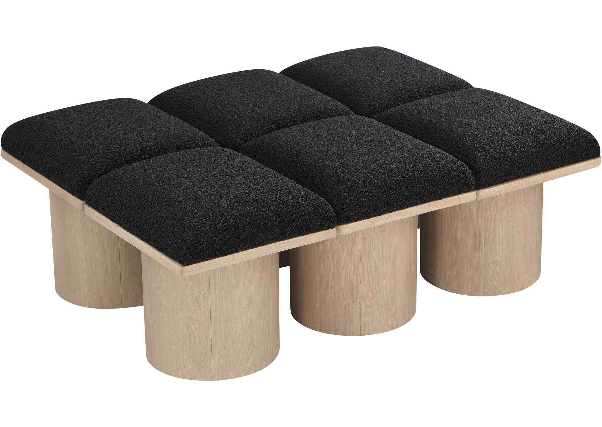 Pavilion Black Boucle Fabric Bench,Meridian Furniture