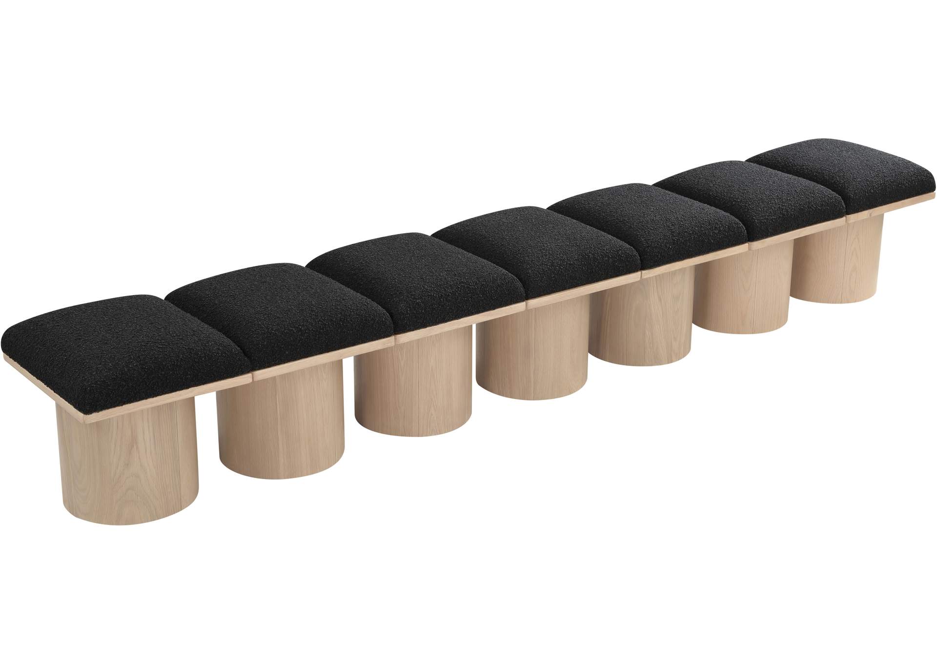 Pavilion Black Boucle Fabric Bench,Meridian Furniture