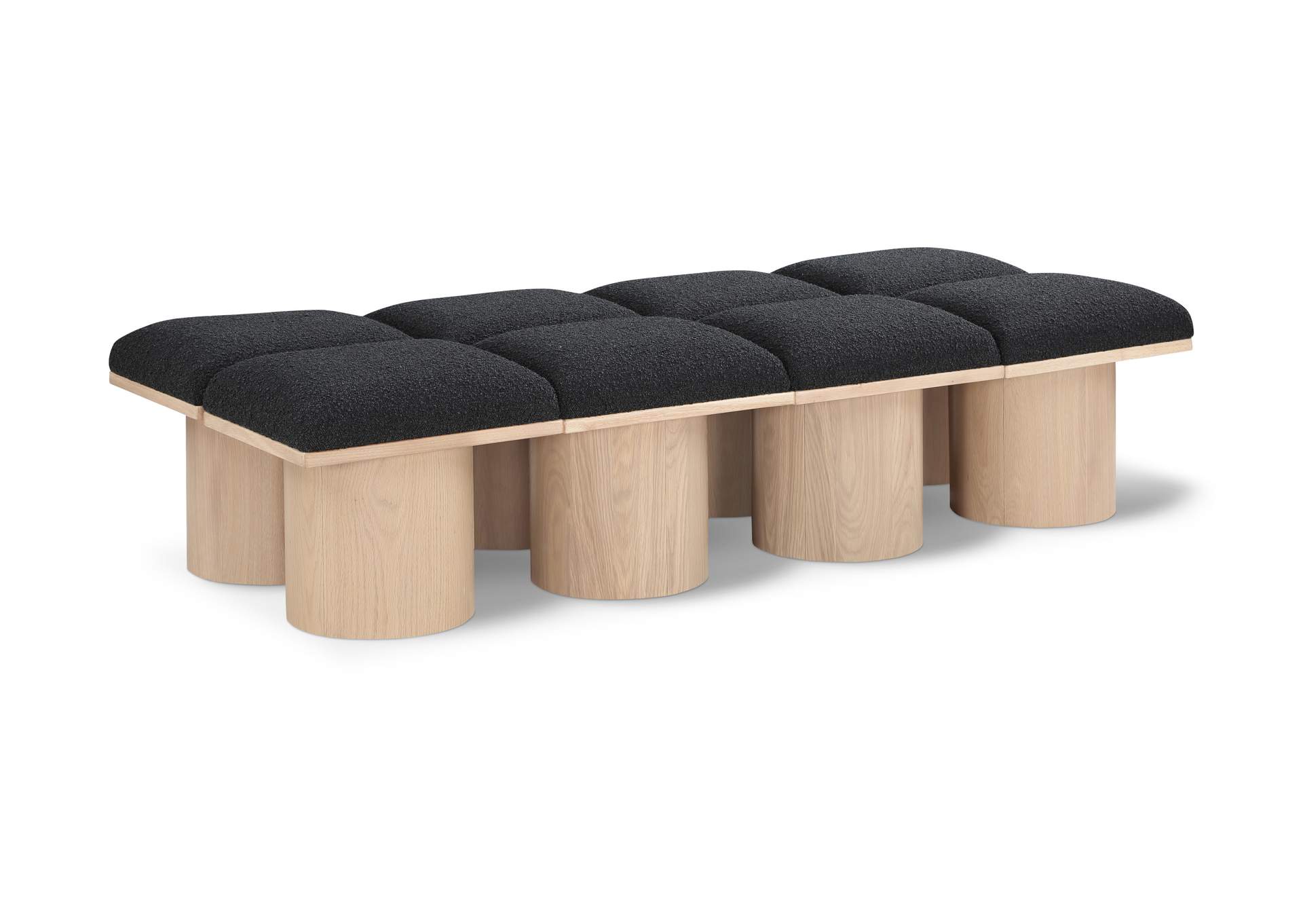 Pavilion Black Boucle Fabric Bench,Meridian Furniture