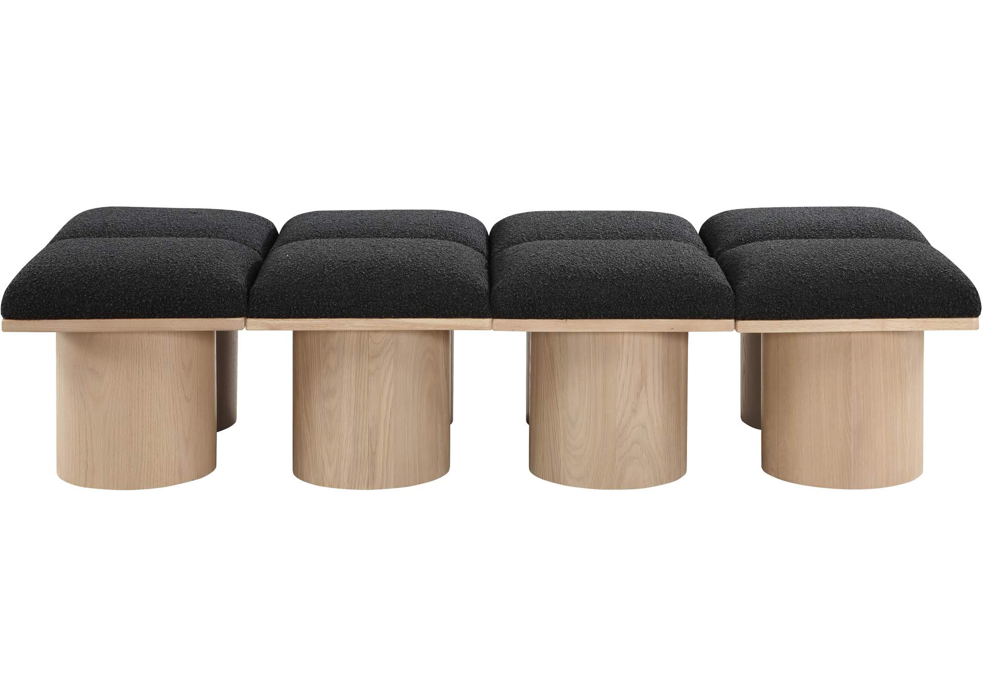 Pavilion Black Boucle Fabric Bench,Meridian Furniture