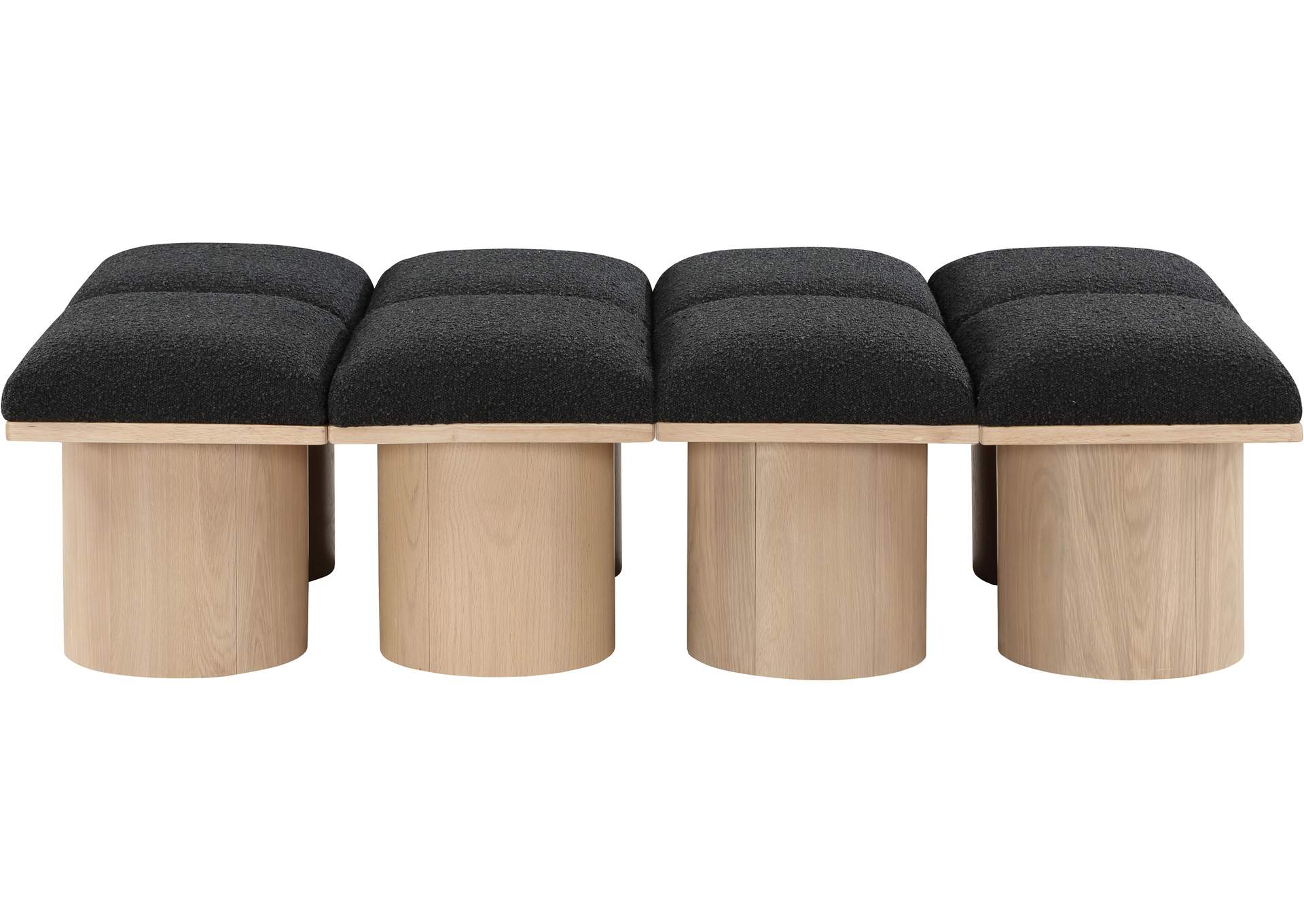 Pavilion Black Boucle Fabric Bench,Meridian Furniture