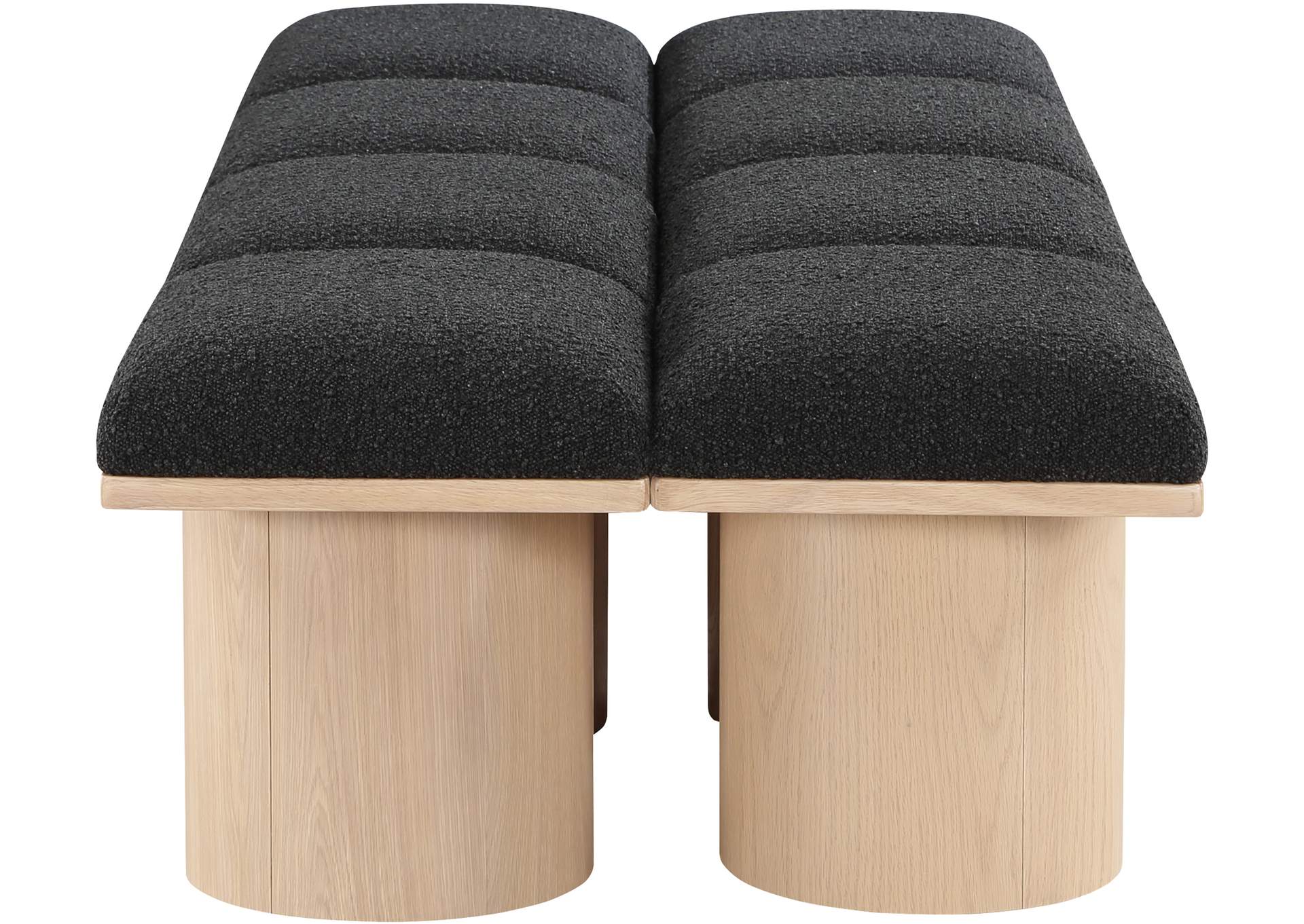 Pavilion Black Boucle Fabric Bench,Meridian Furniture