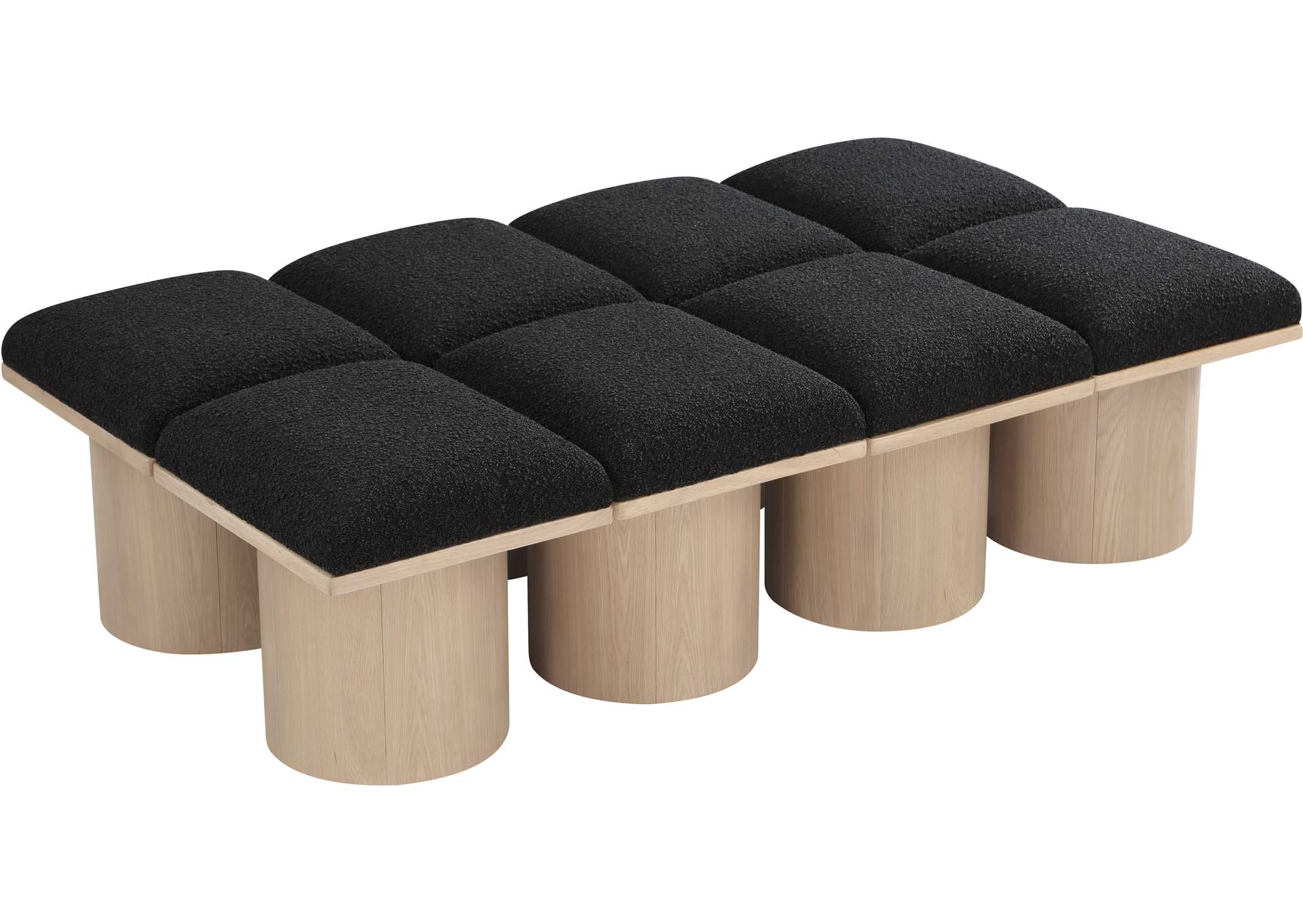 Pavilion Black Boucle Fabric Bench,Meridian Furniture