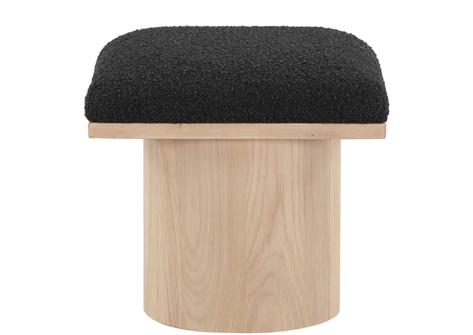 Pavilion Black Boucle Fabric Bench - Stool,Meridian Furniture