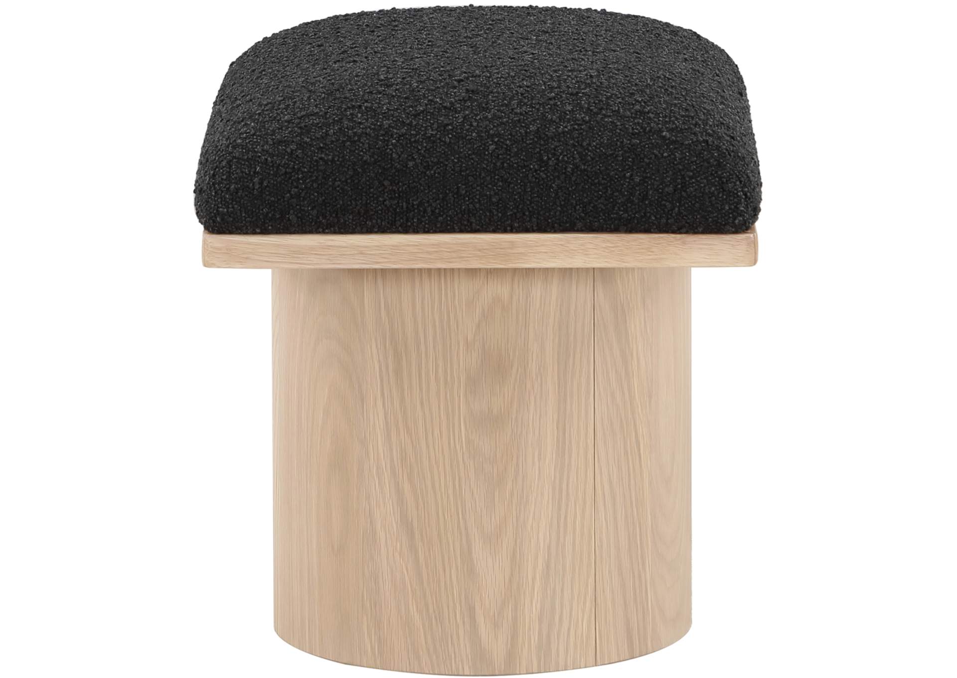 Pavilion Black Boucle Fabric Bench - Stool,Meridian Furniture