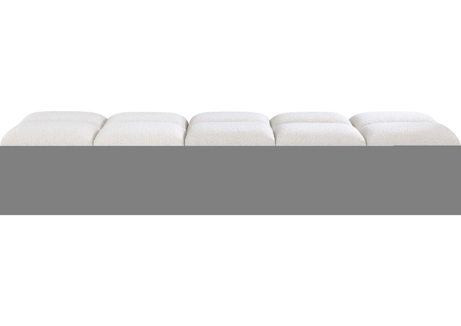 Pavilion Cream Boucle Fabric Bench,Meridian Furniture