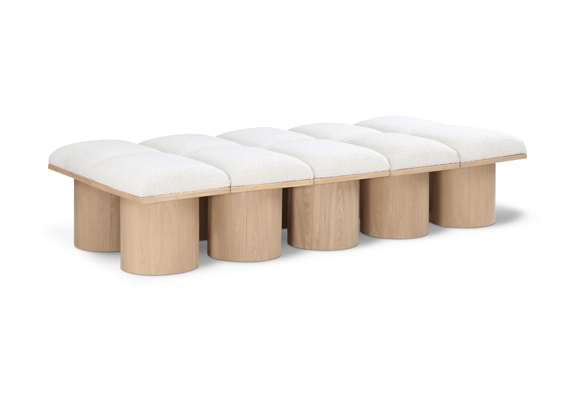 Pavilion Cream Boucle Fabric Bench,Meridian Furniture