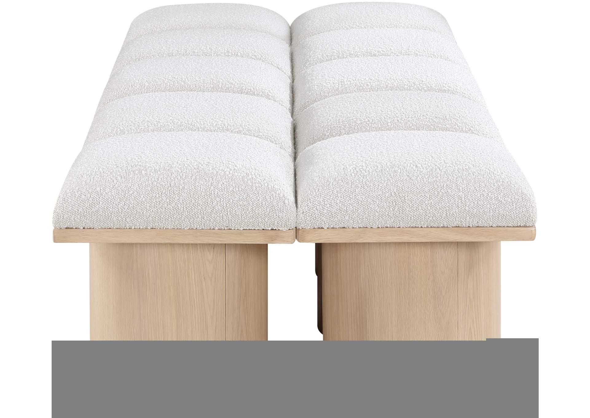 Pavilion Cream Boucle Fabric Bench,Meridian Furniture