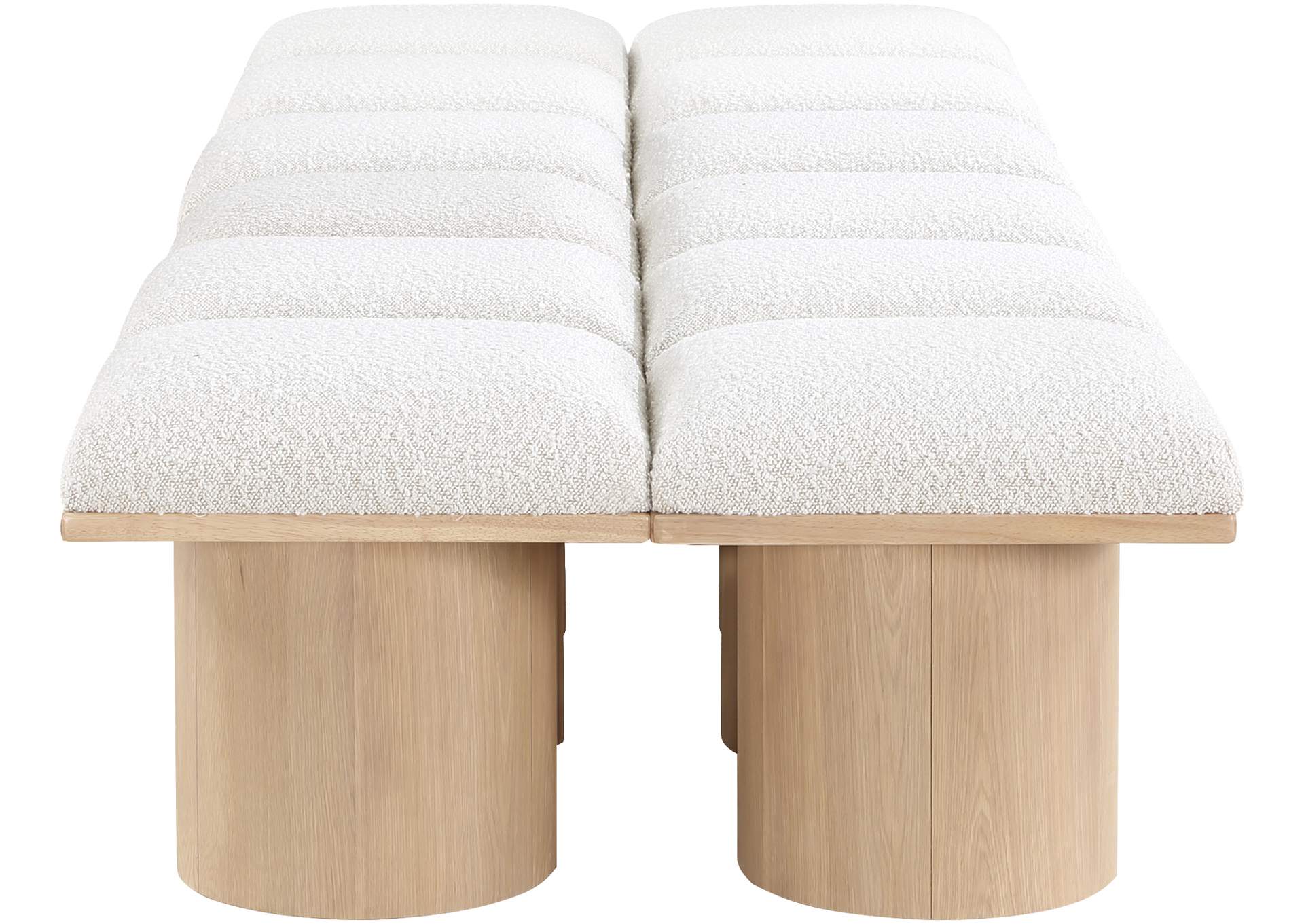 Pavilion Cream Boucle Fabric Bench,Meridian Furniture